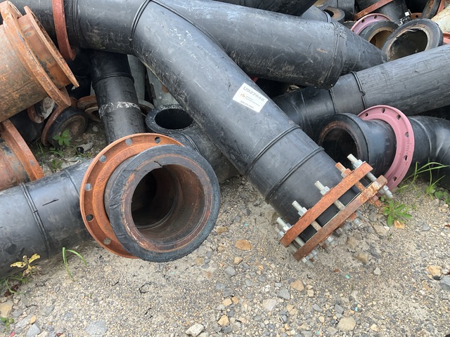 Quantity of (3) 10 in Poly 90 & Quantity of (7) 10 in Poly Tee Fittings and Flanges