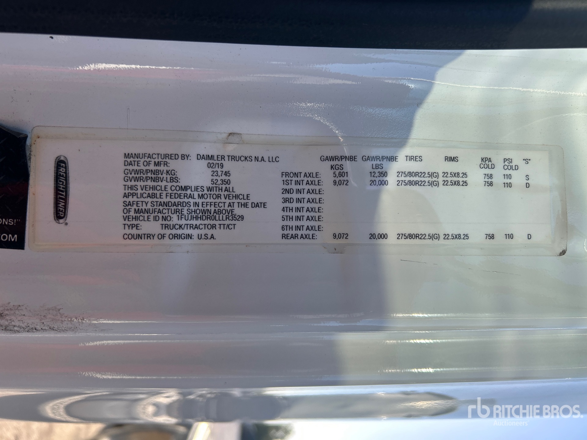 General Appearance with Serial Number / VIN