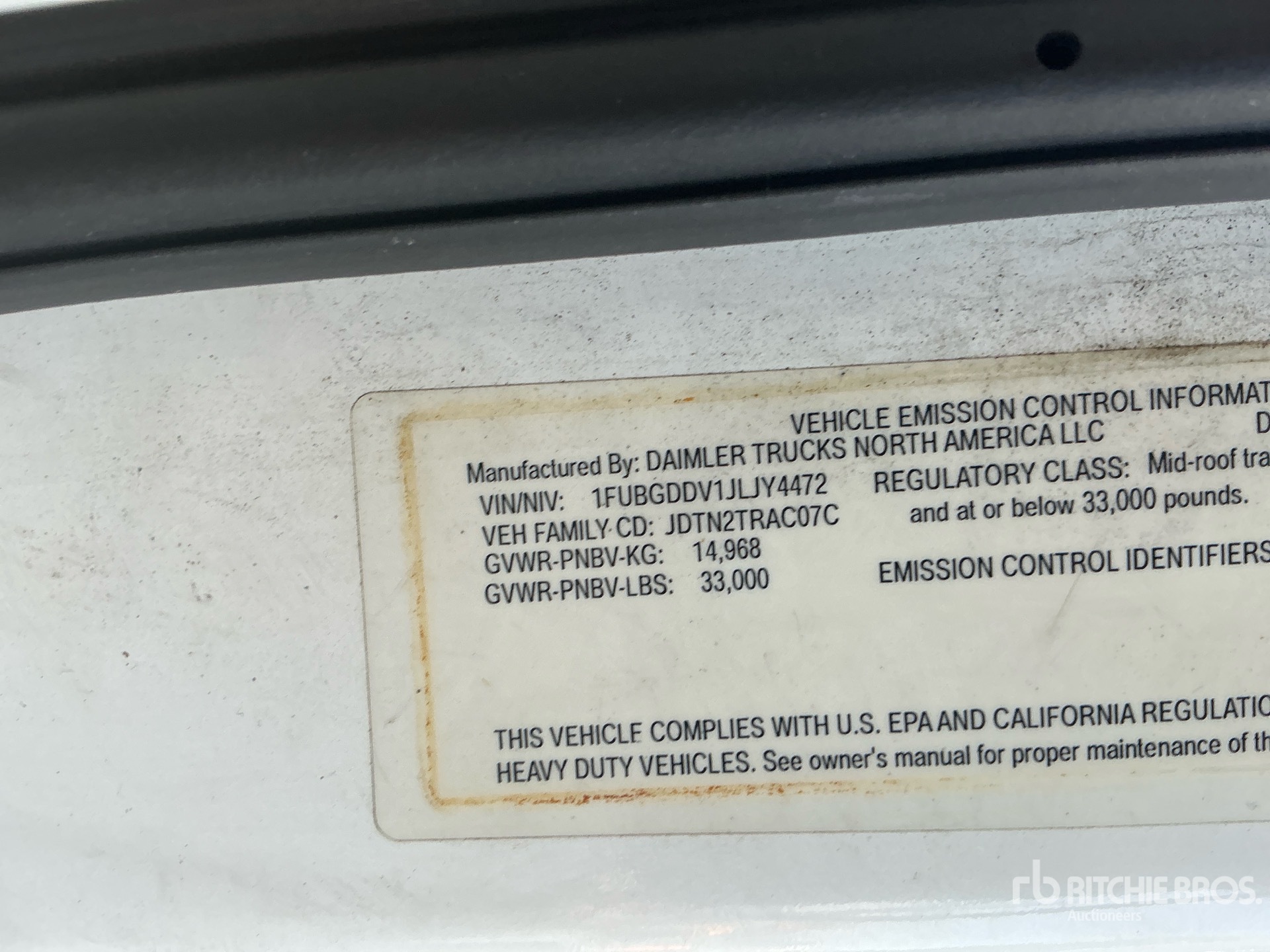 Photo of a 2018 Freightliner CASCADIA 125