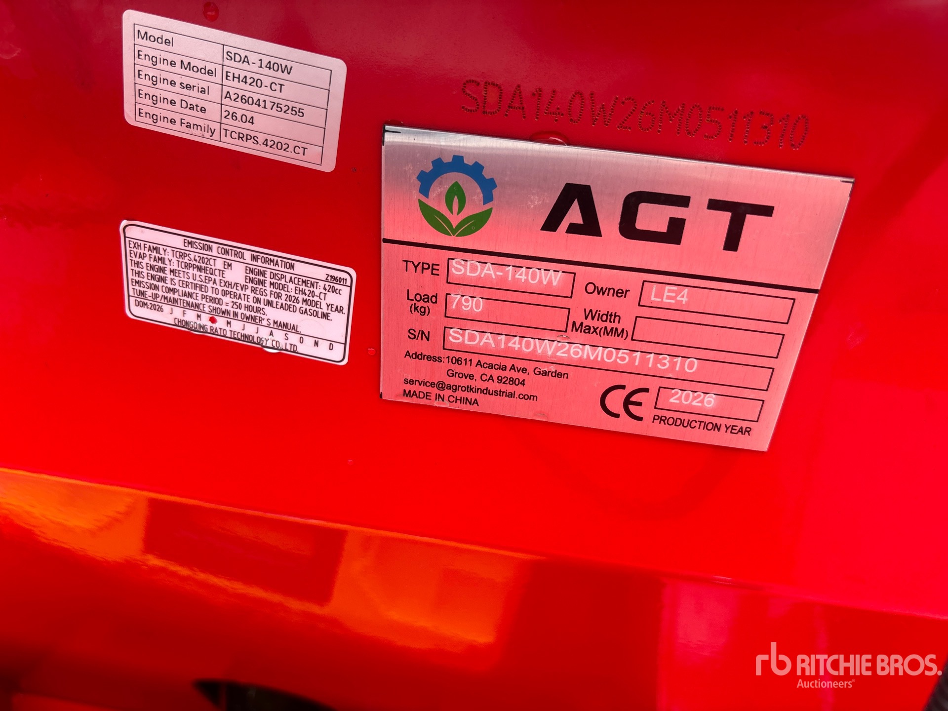General Appearance with Serial Number / VIN
