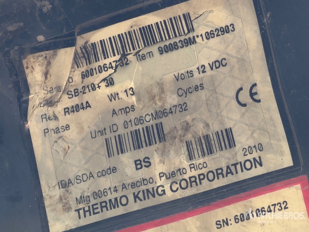 General Appearance with Refrigeration Unit Serial Number