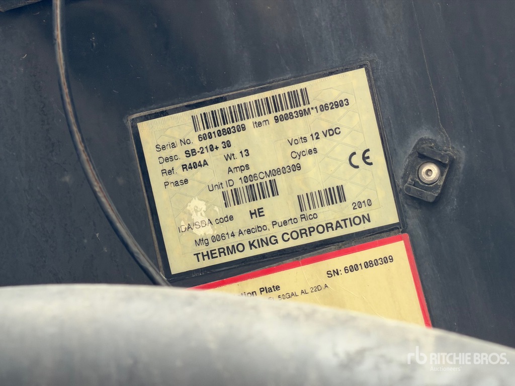 General Appearance with Refrigeration Unit Serial Number