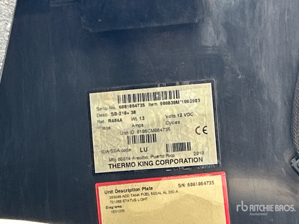 General Appearance with Refrigeration Unit Serial Number