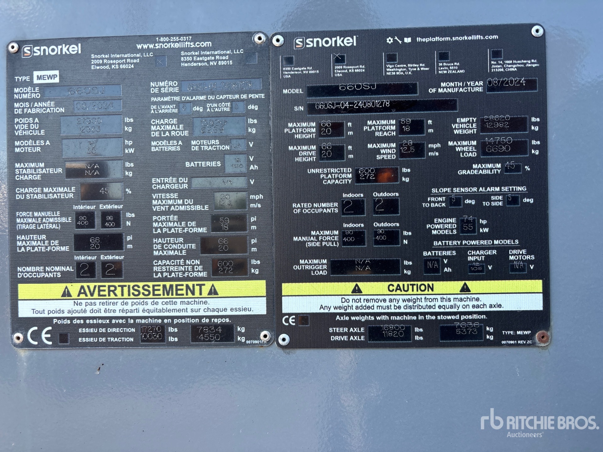 General Appearance with Serial Number / VIN