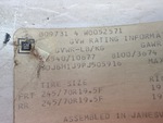 General Appearance with Serial Number / VIN
