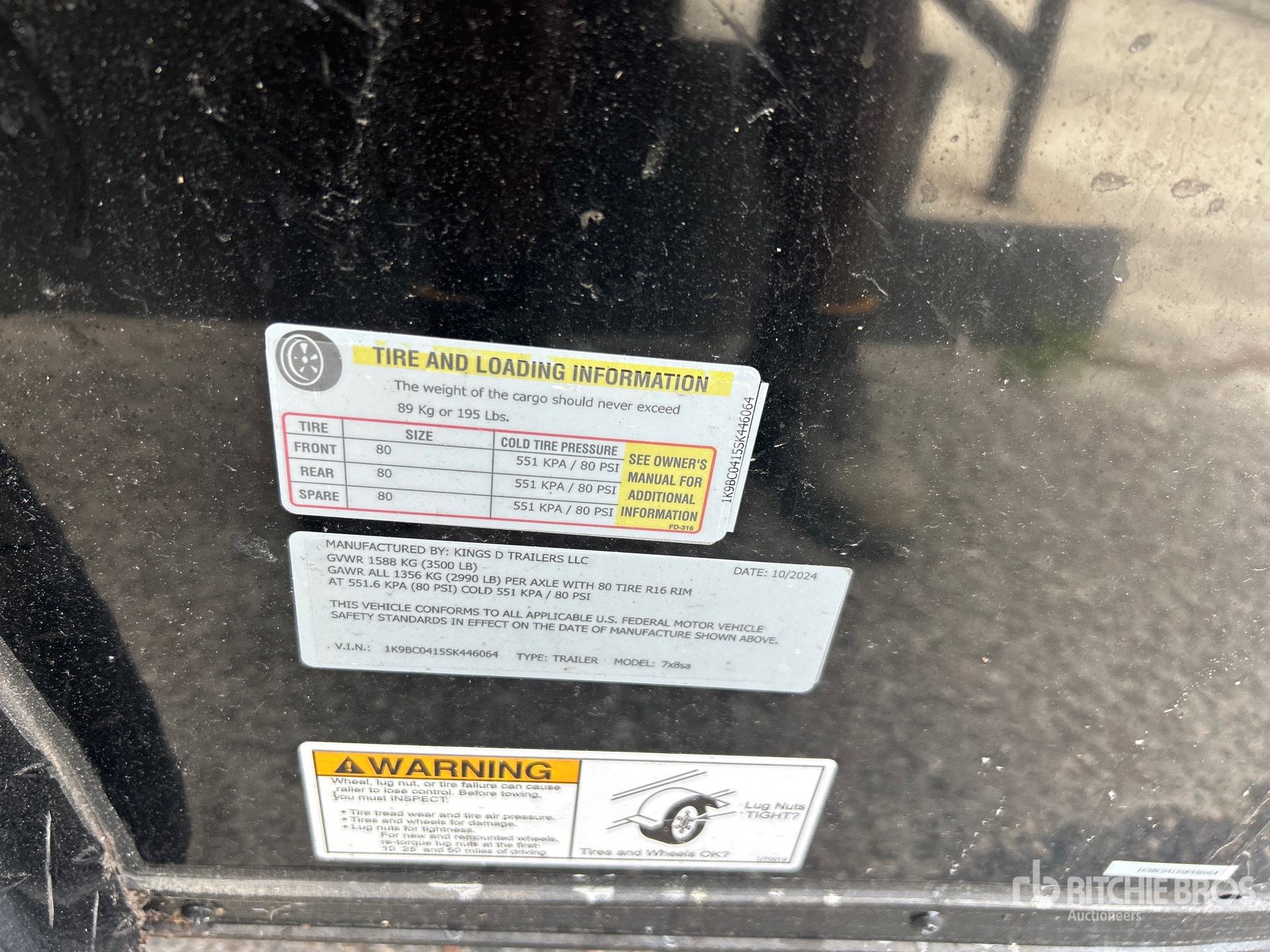 General Appearance with Serial Number / VIN