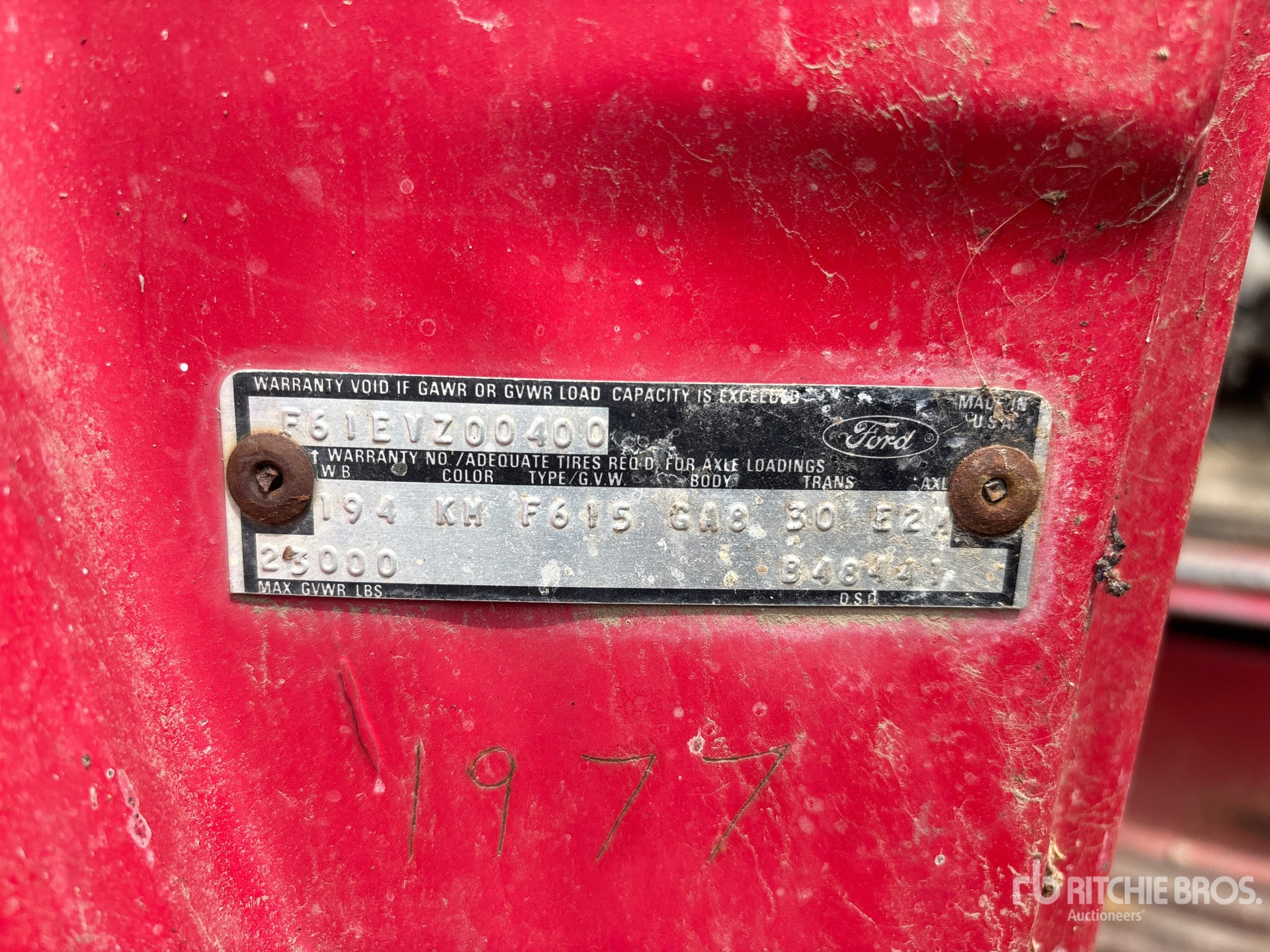 General Appearance with Serial Number / VIN