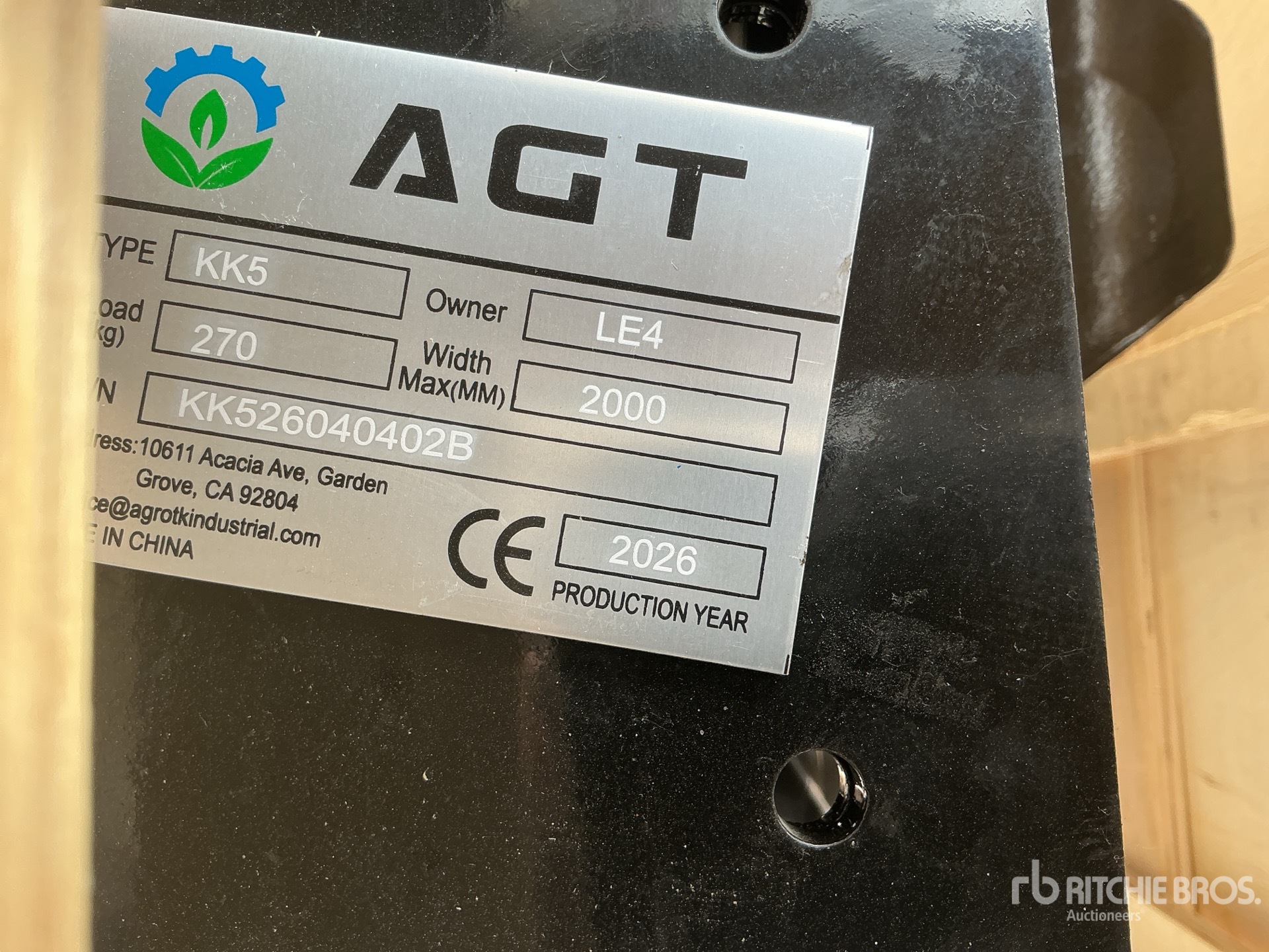 General Appearance with Serial Number / VIN