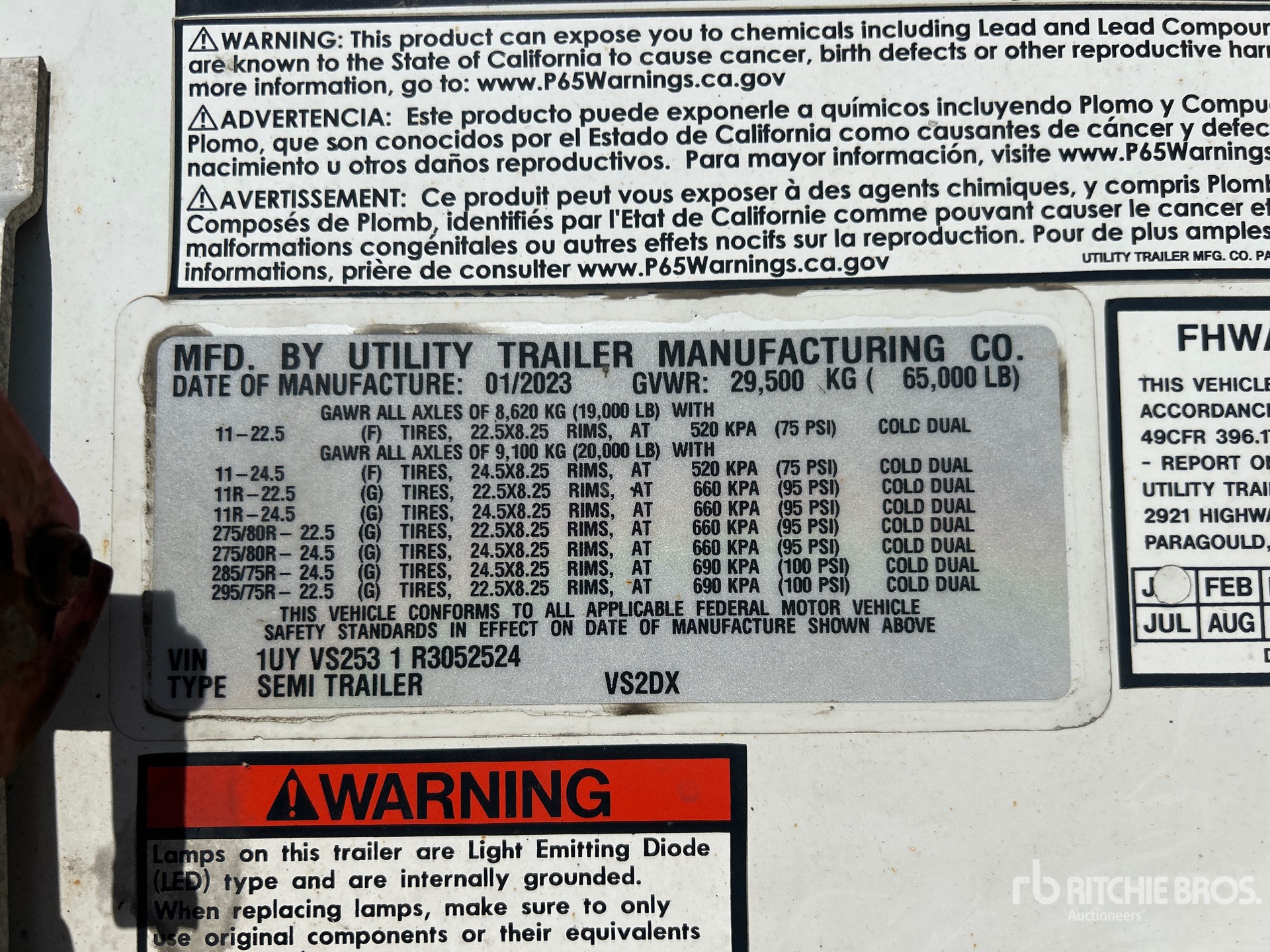 General Appearance with Serial Number / VIN
