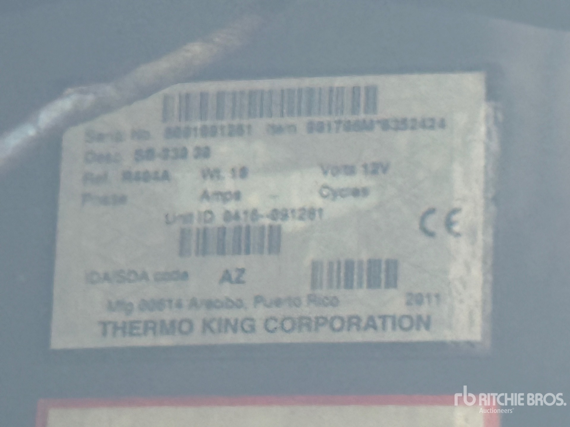 General Appearance with Refrigeration Unit Serial Number