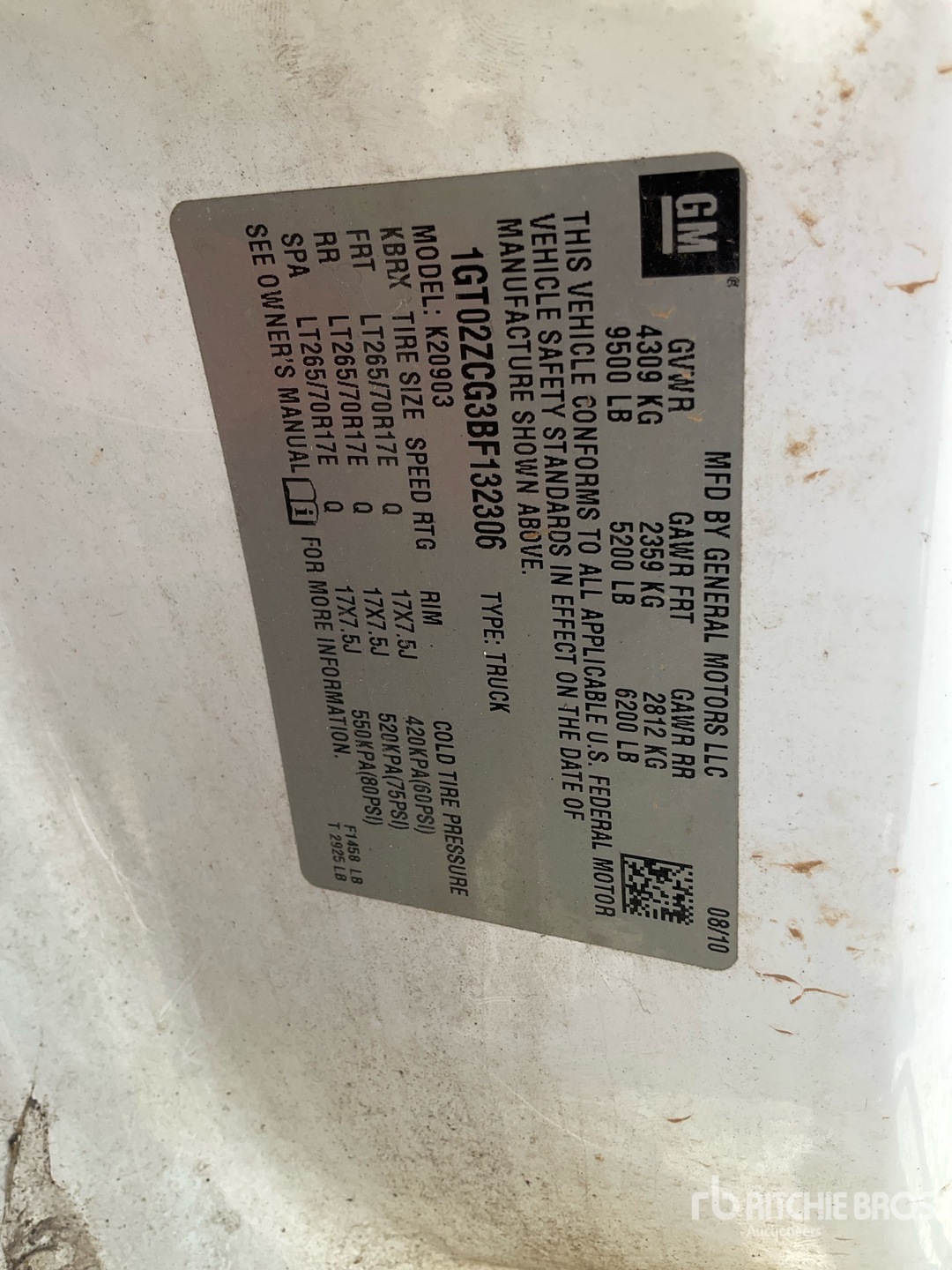 General Appearance with Serial Number / VIN