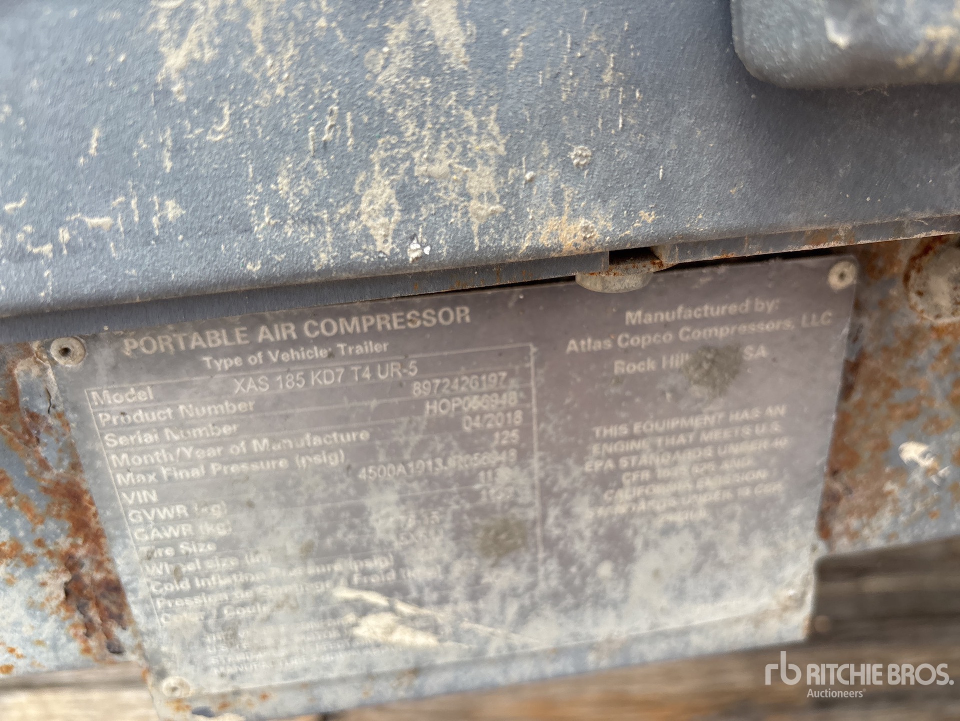 Photo of a 2018 Atlas Copco XAS 185