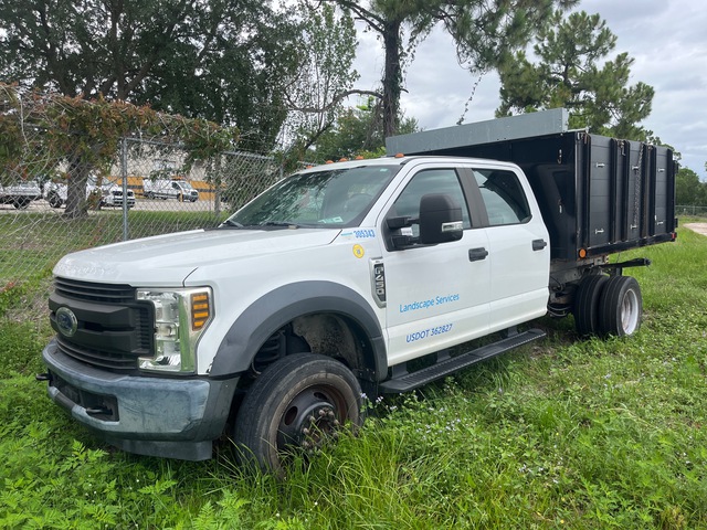 2018 Ford F-450 XL 4x2 Crew Cab Flatbed Dump Truck (Inoperable)