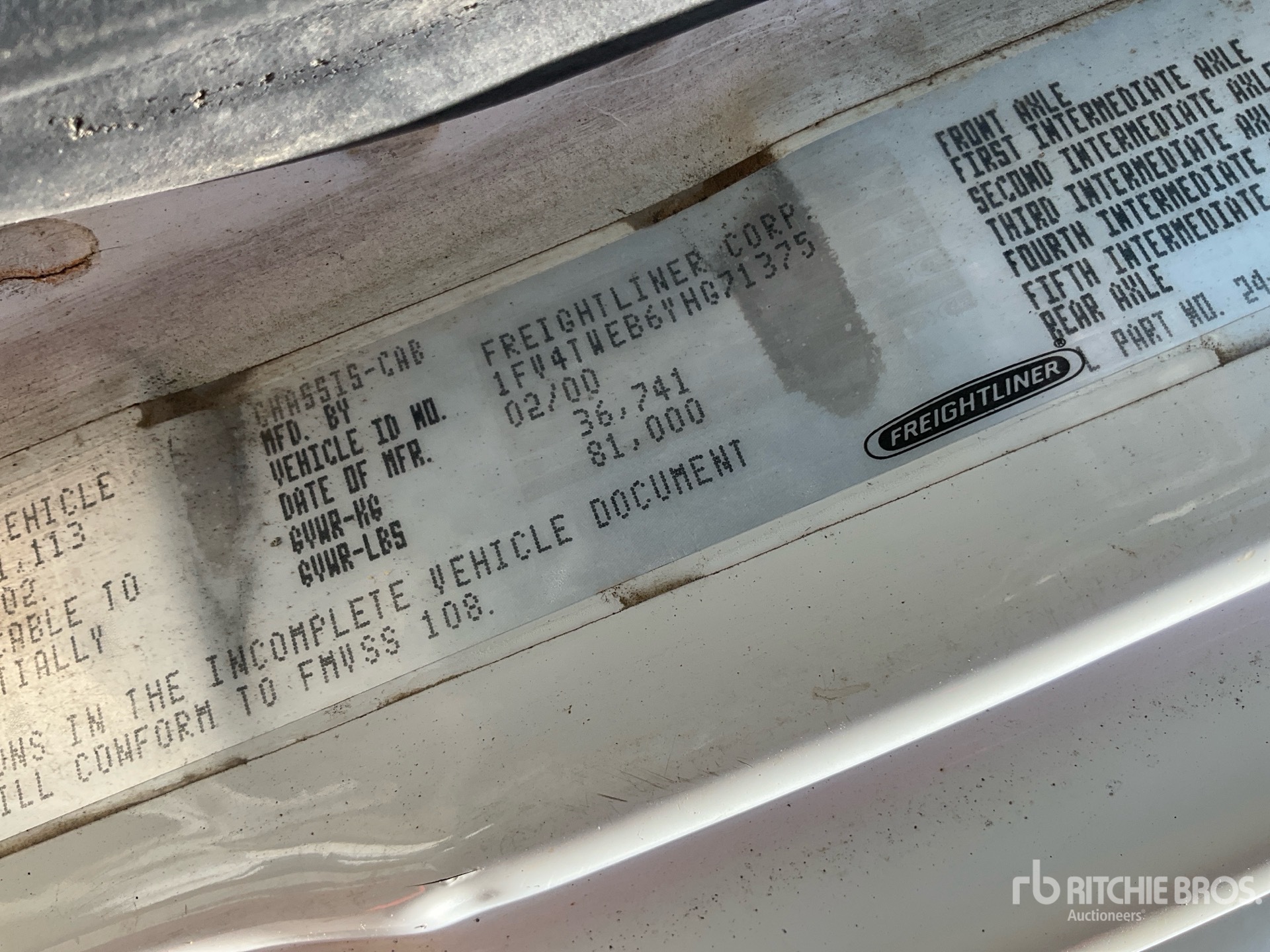 General Appearance with Serial Number / VIN