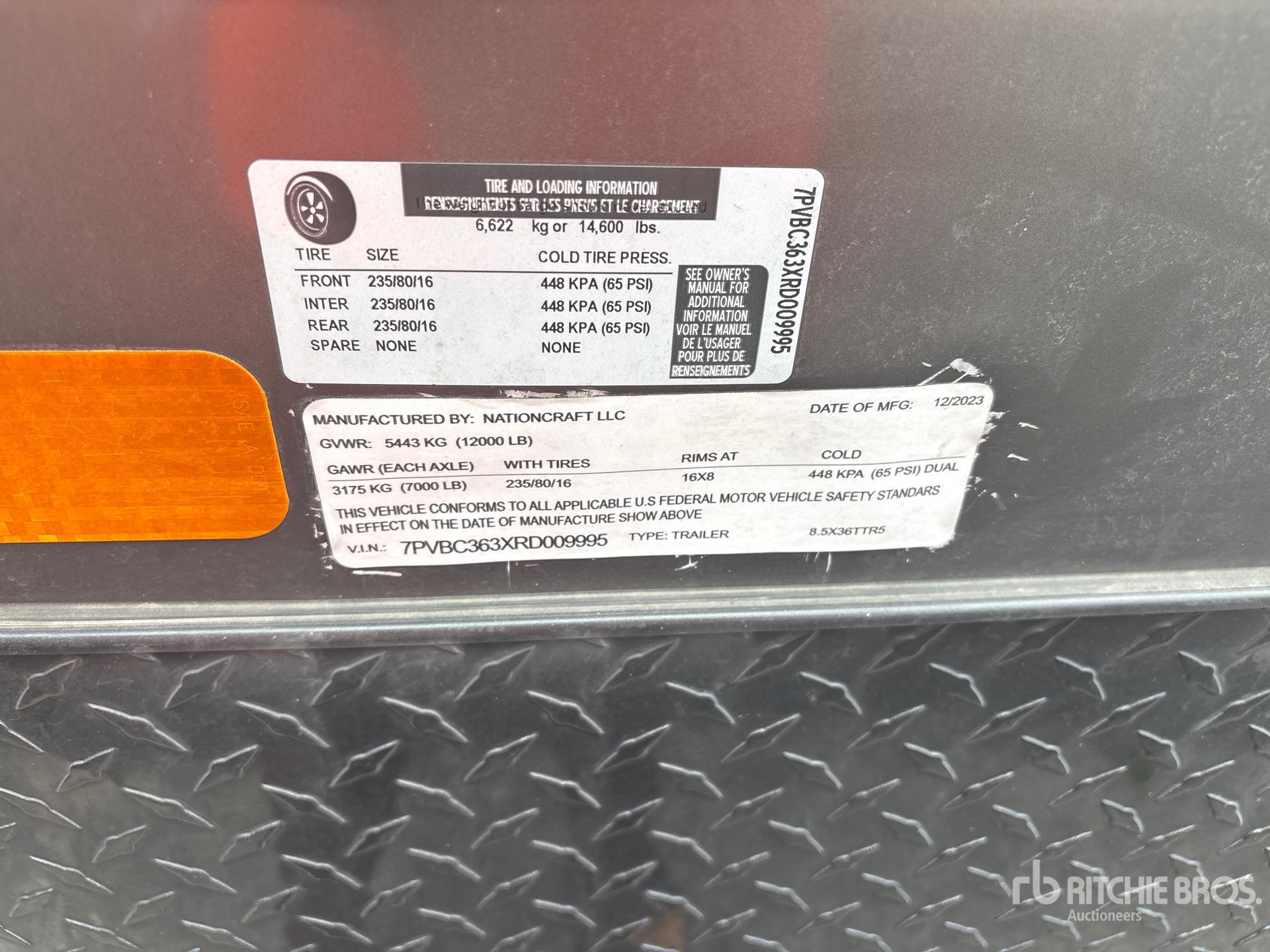 General Appearance with Serial Number / VIN