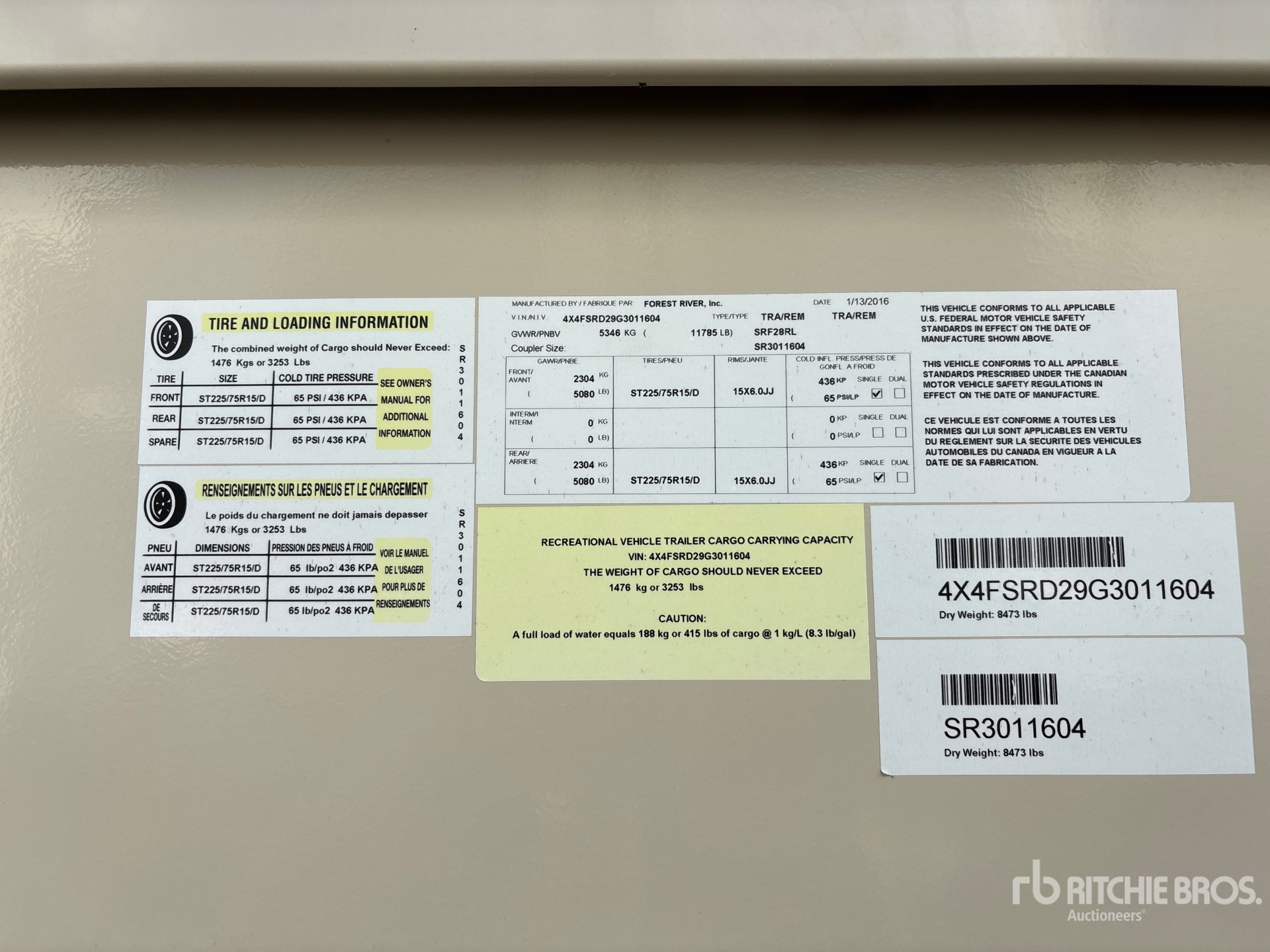 General Appearance with Serial Number / VIN