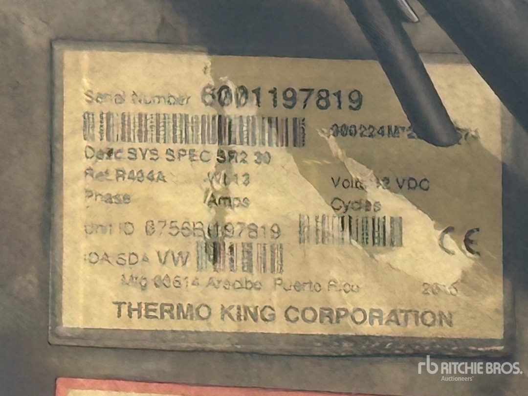 General Appearance with Refrigeration Unit Serial Number