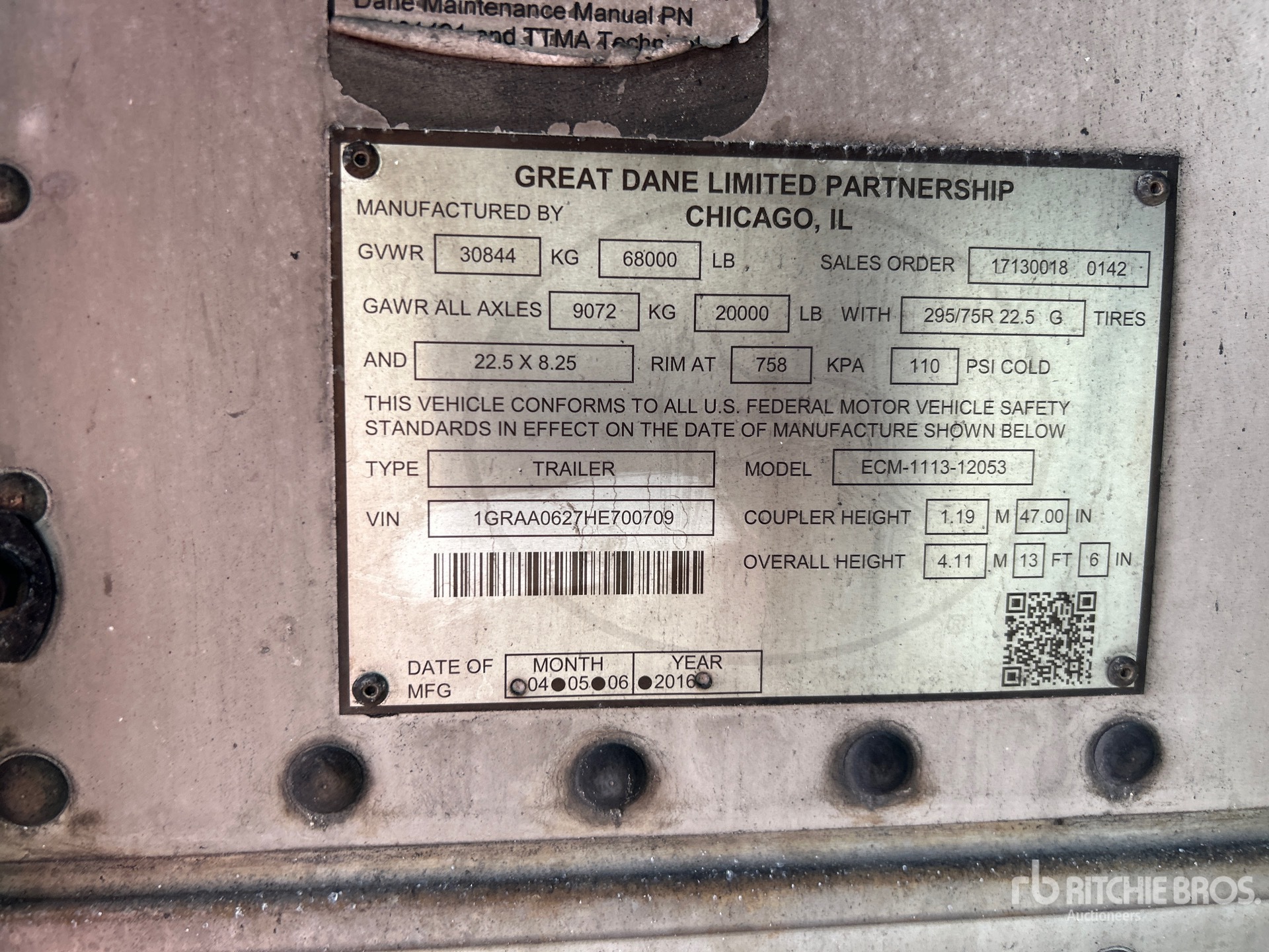 Photo of a 2017 Great Dane 53 ft T/A