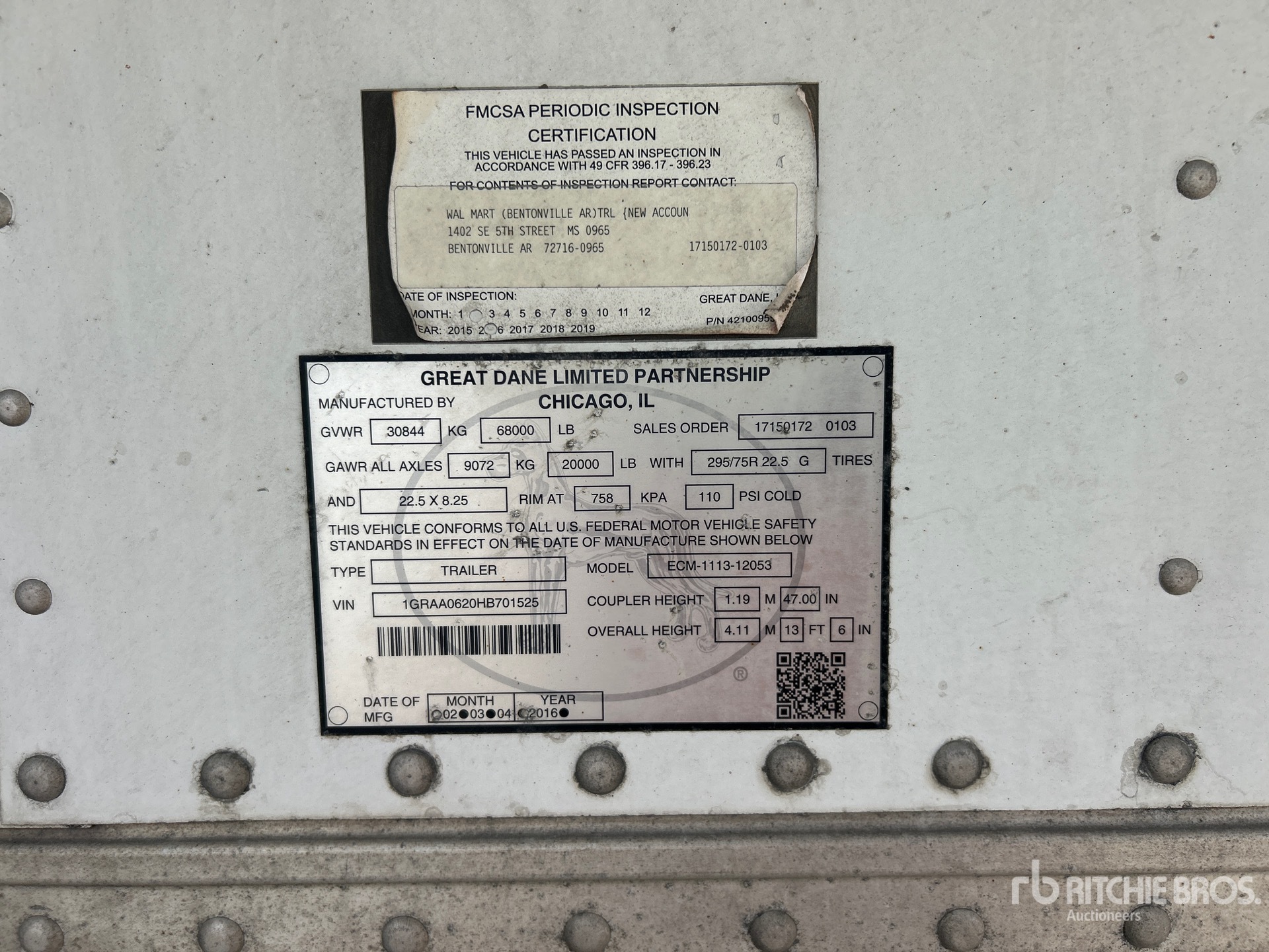 General Appearance with Serial Number / VIN