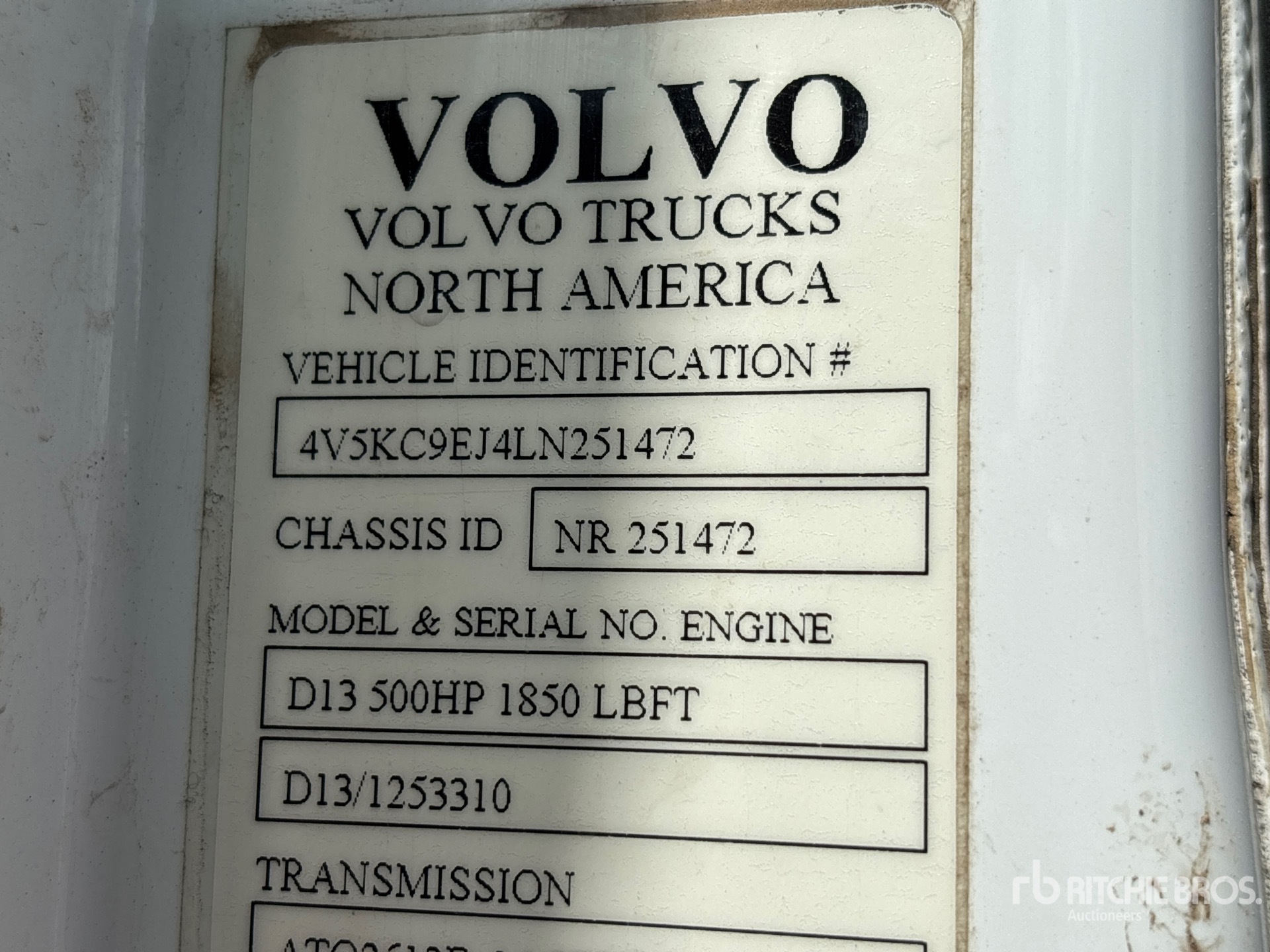 General Appearance with Serial Number / VIN