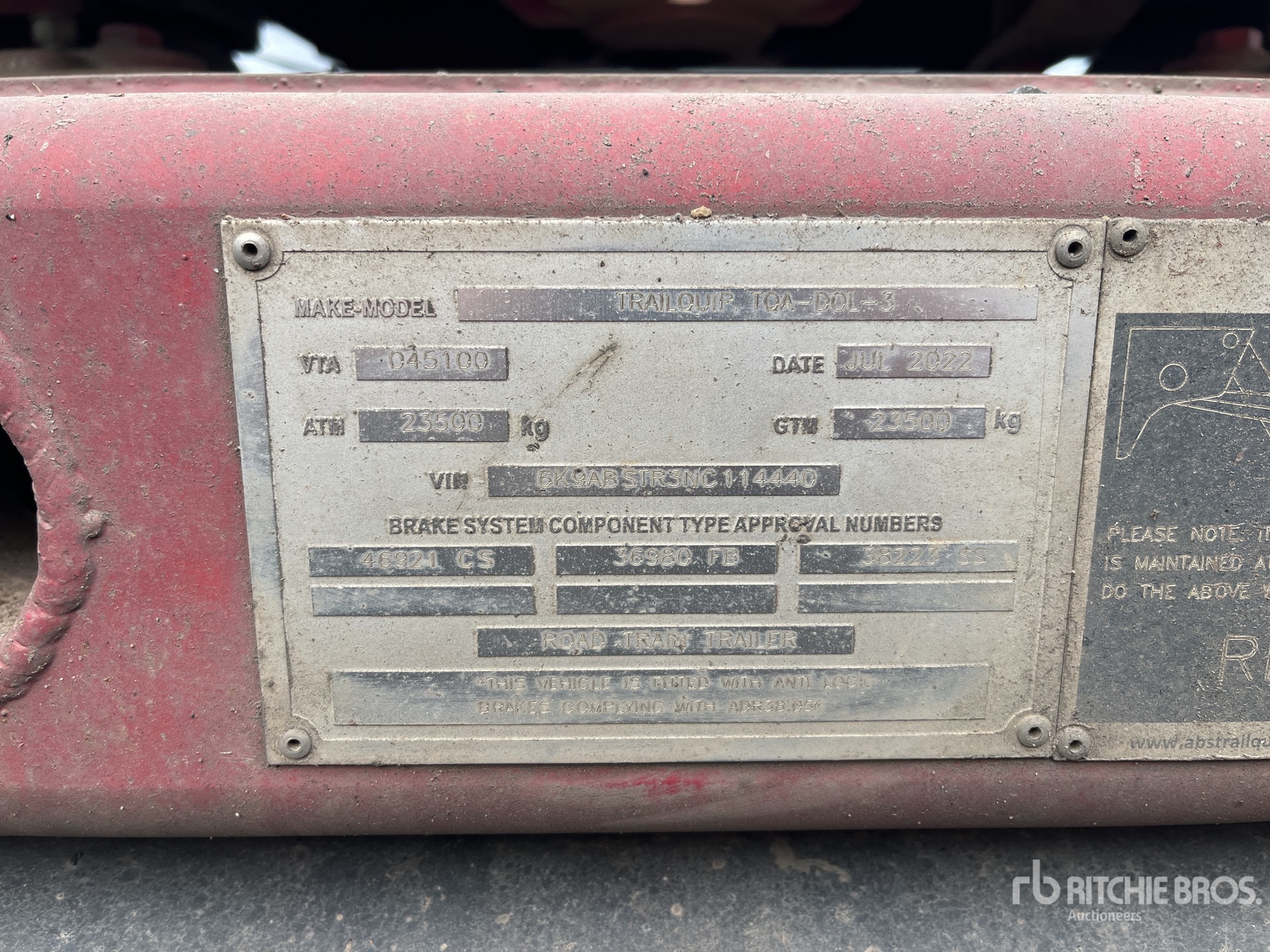 General Appearance with Serial Number / VIN