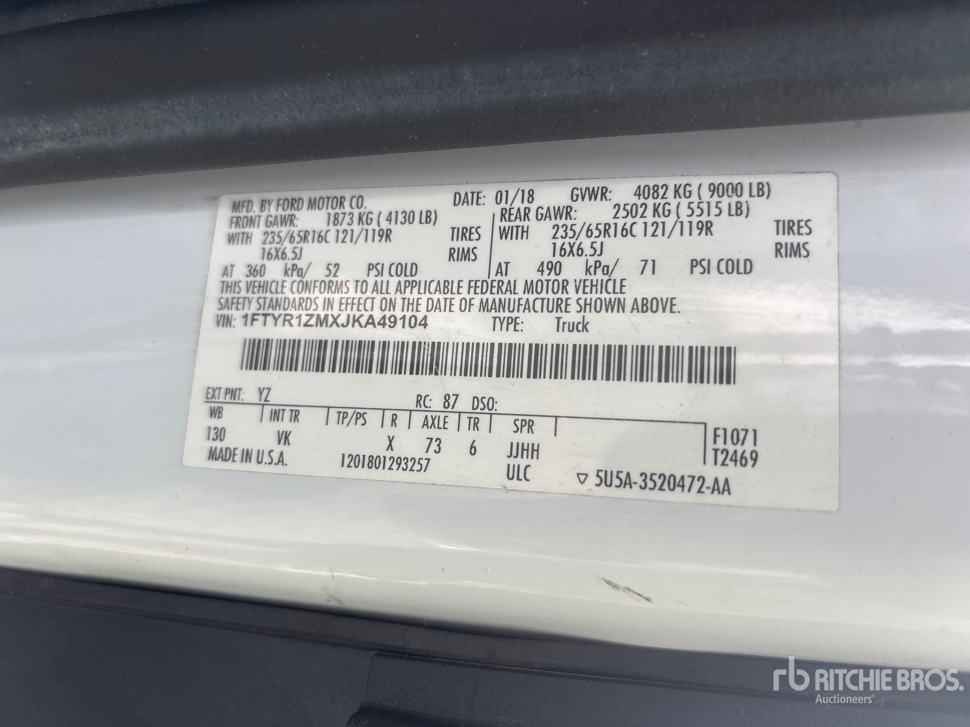 2018 Ford TRANSIT 250