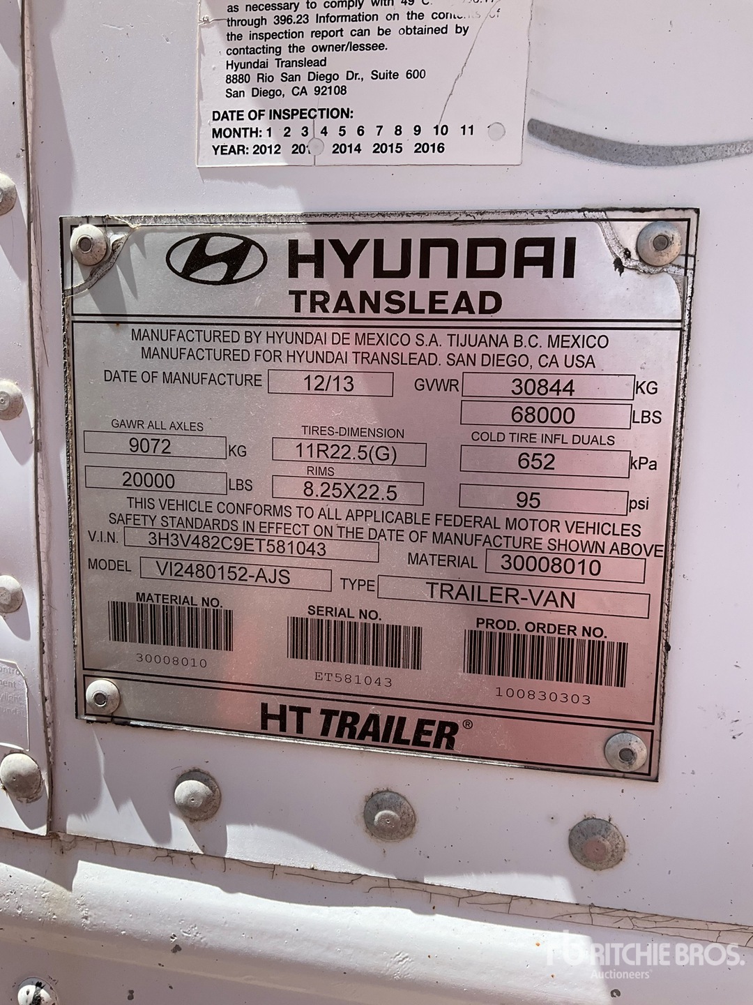 2014 Hyundai 48 ft T/A