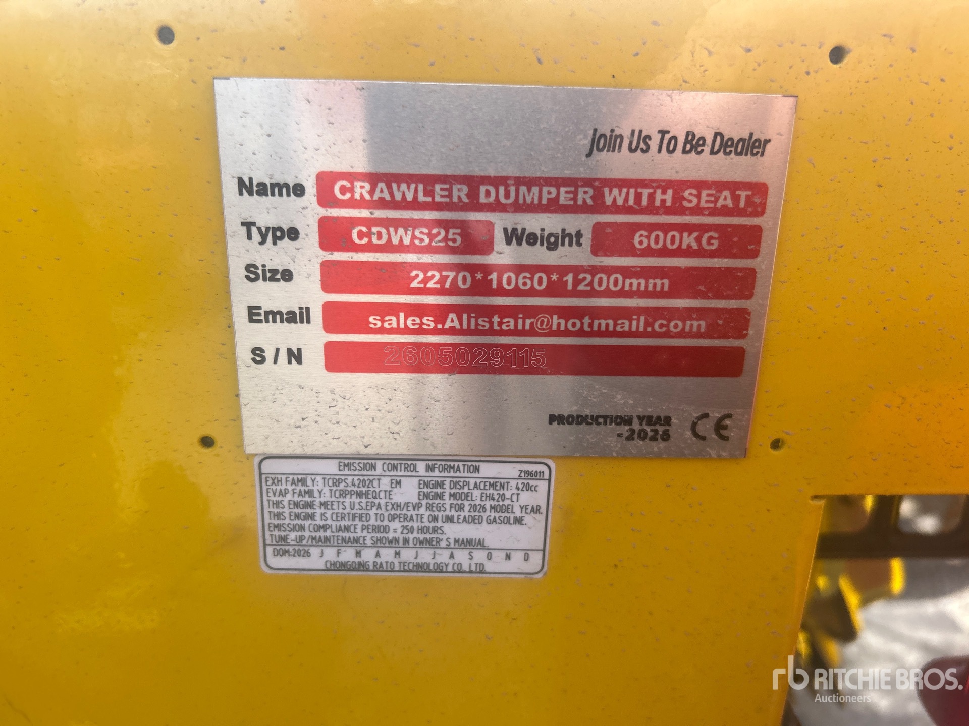 General Appearance with Serial Number / VIN