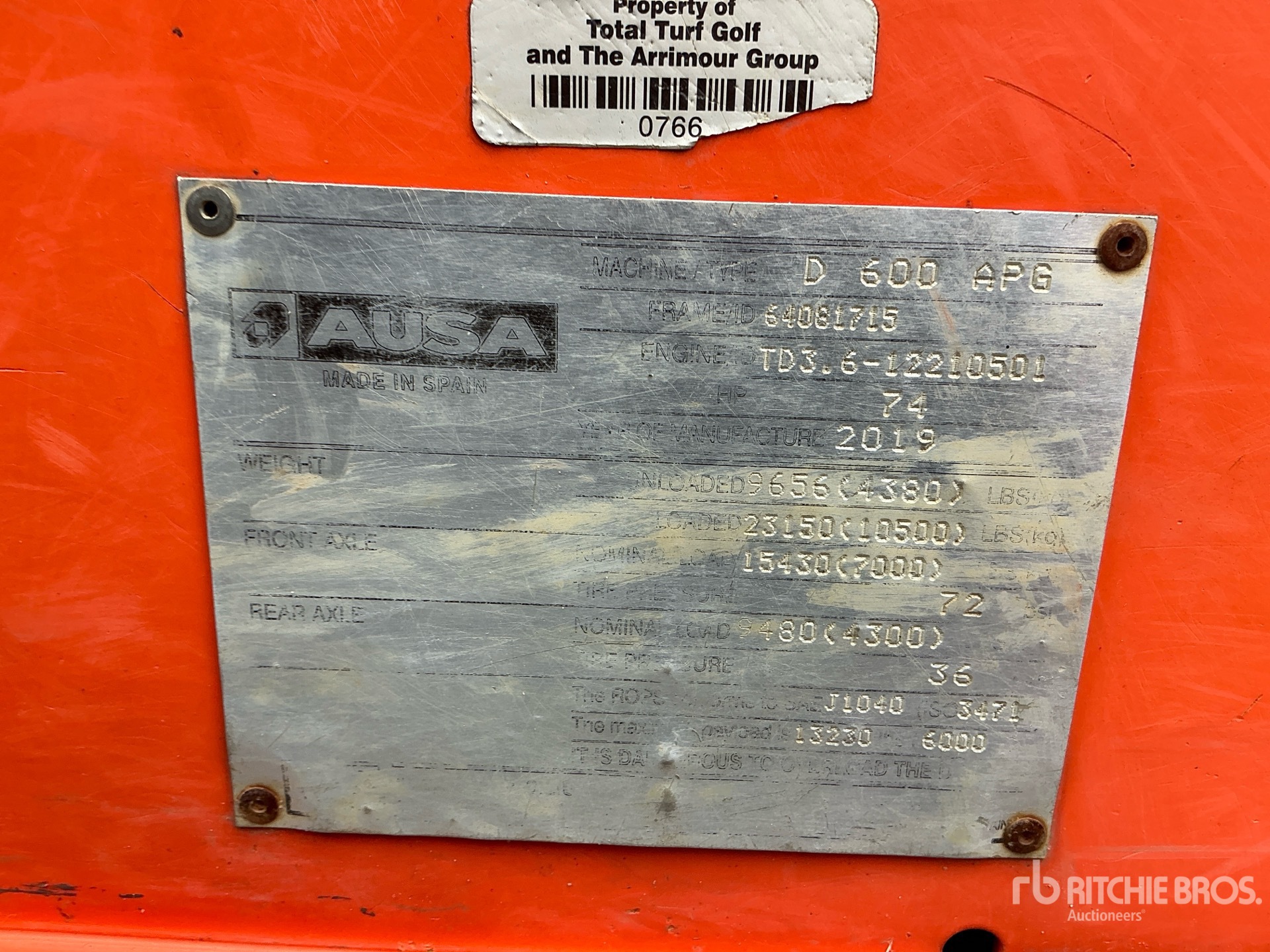 Photo of a 2019 Ausa D600APG