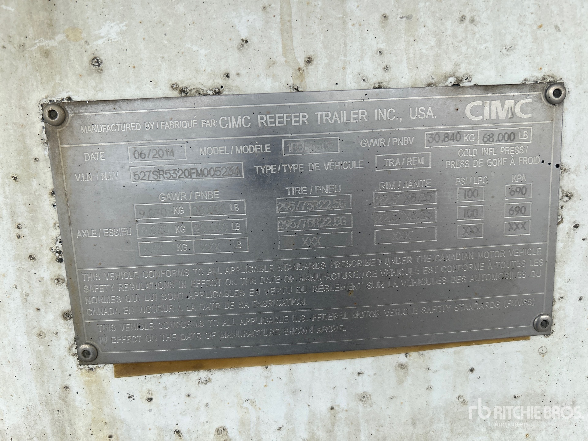 General Appearance with Serial Number / VIN