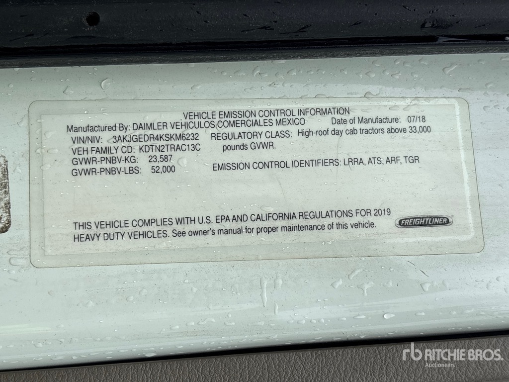 General Appearance with Serial Number / VIN