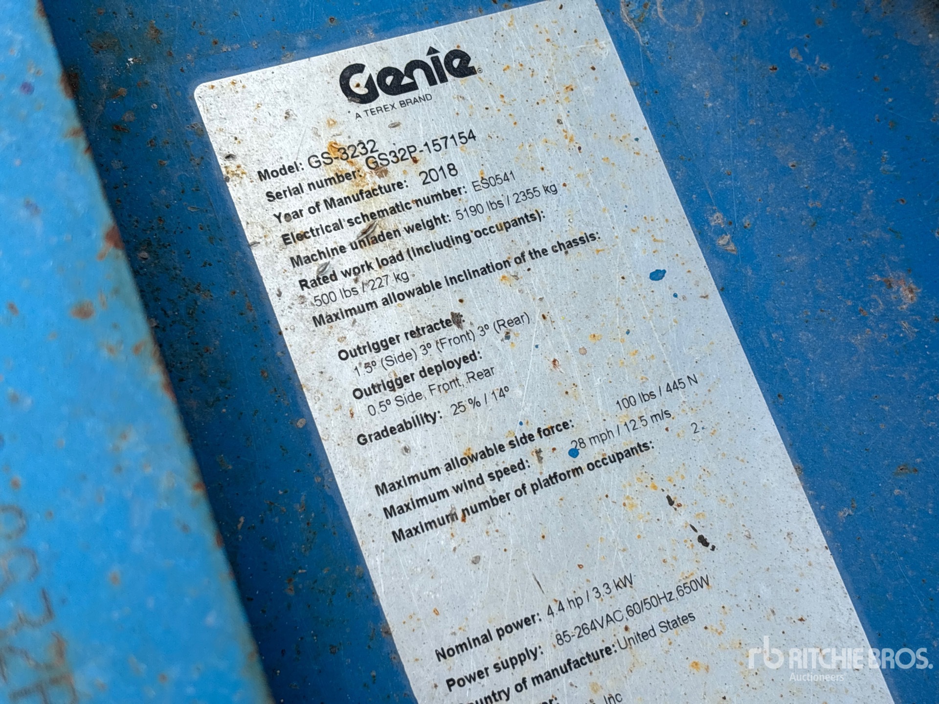General Appearance with Serial Number / VIN