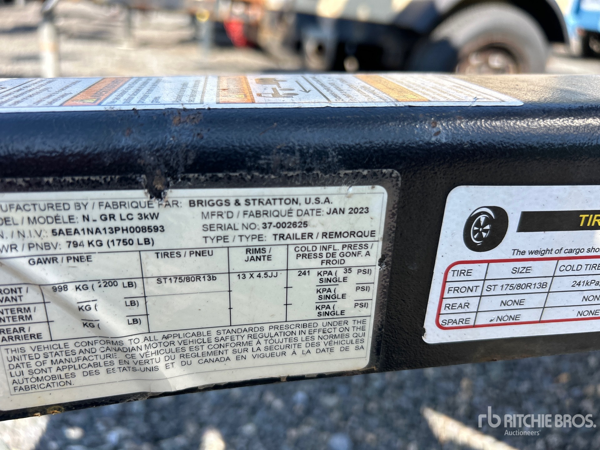 General Appearance with Unit Serial Number
