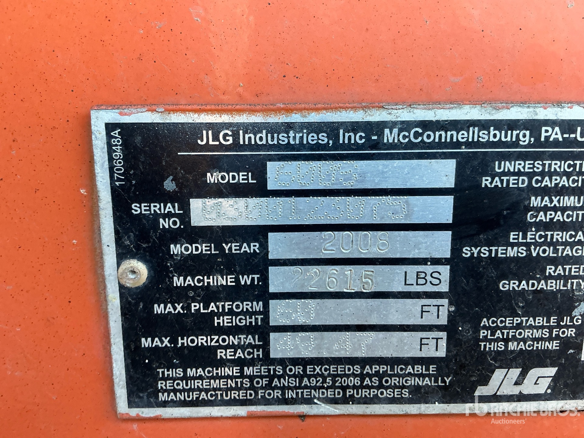 Photo of a 2008 JLG 600S