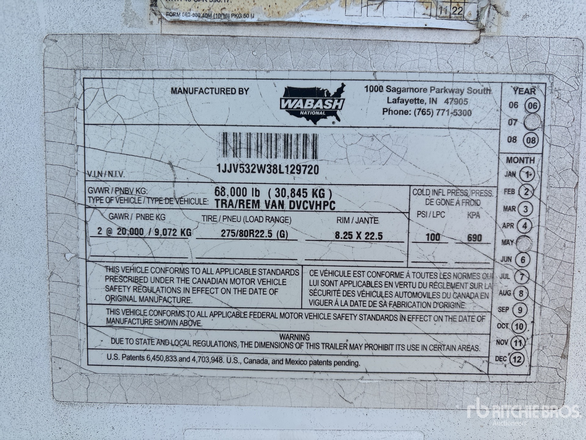 2008 Wabash 53 FT X 102 IN T/A