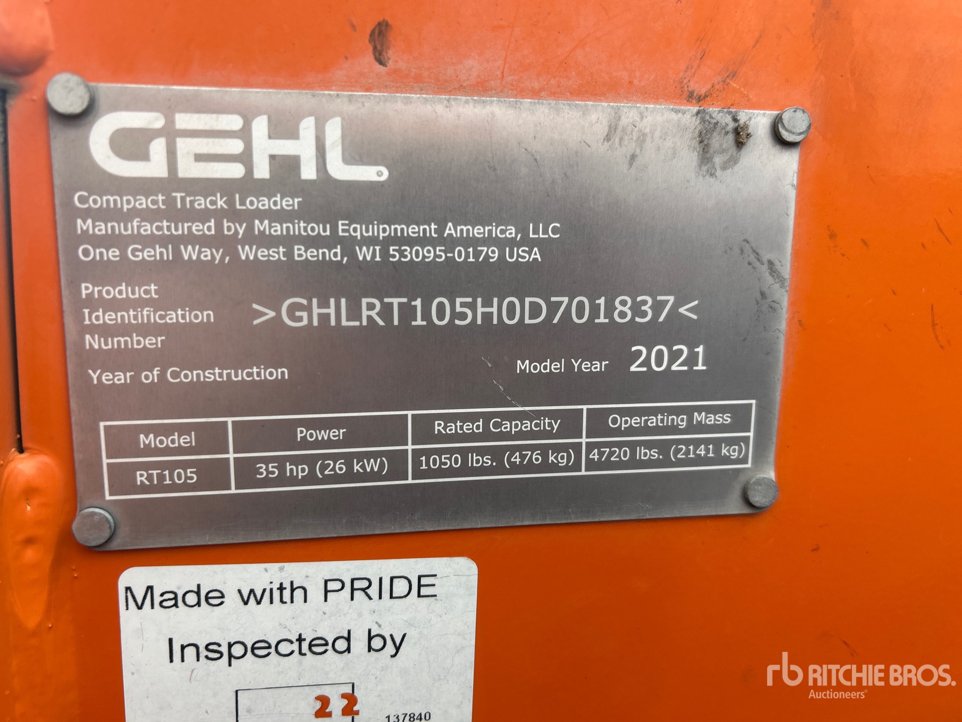 2021 Gehl RT105