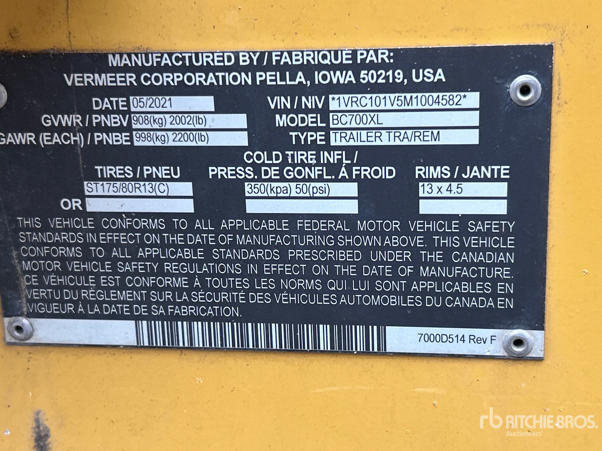 2021 Vermeer BC700XL