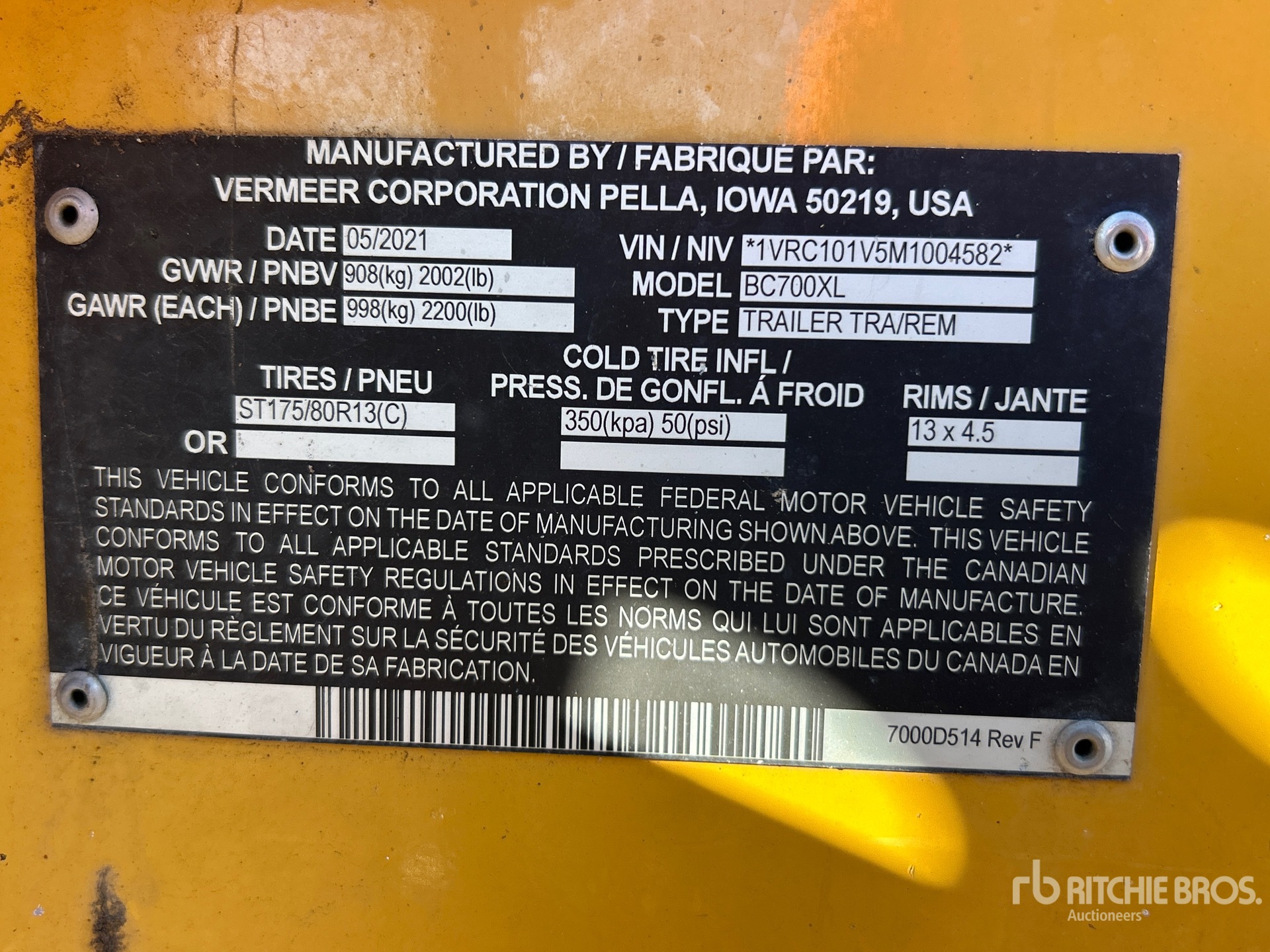 2021 Vermeer BC700XL