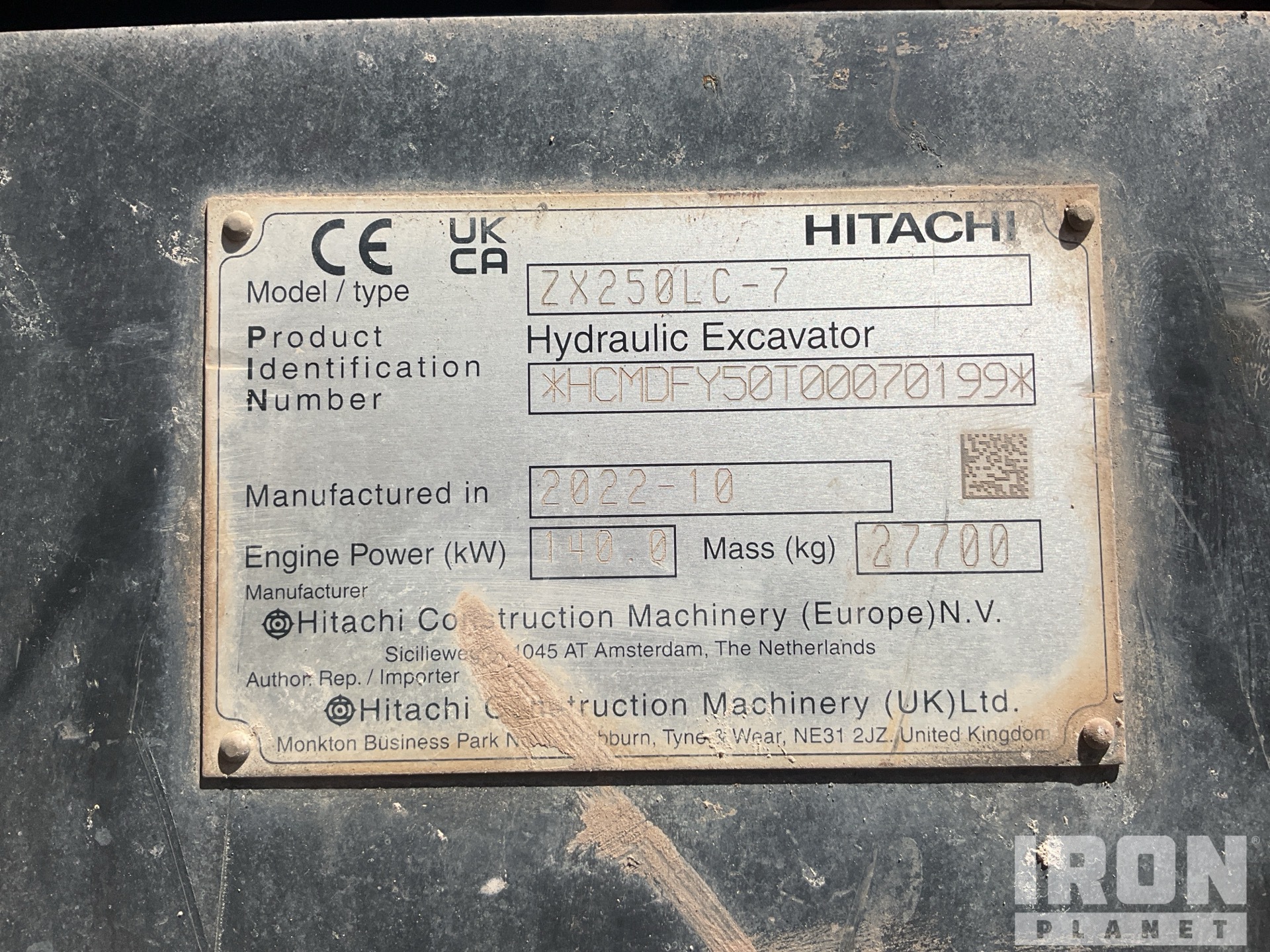 2022 Hitachi ZX250LC-7