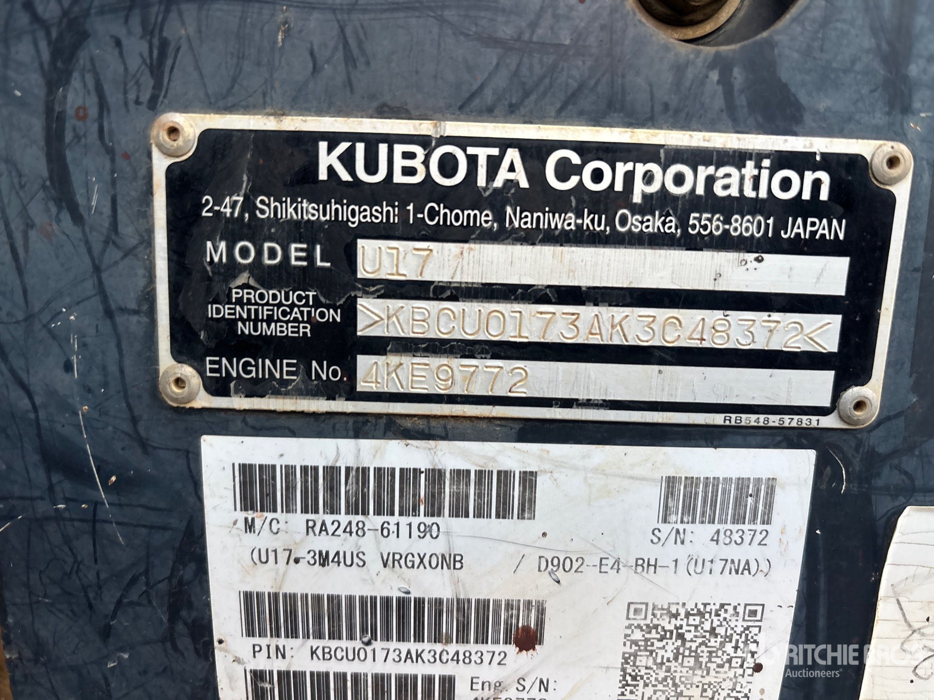 2019 Kubota U17VR1