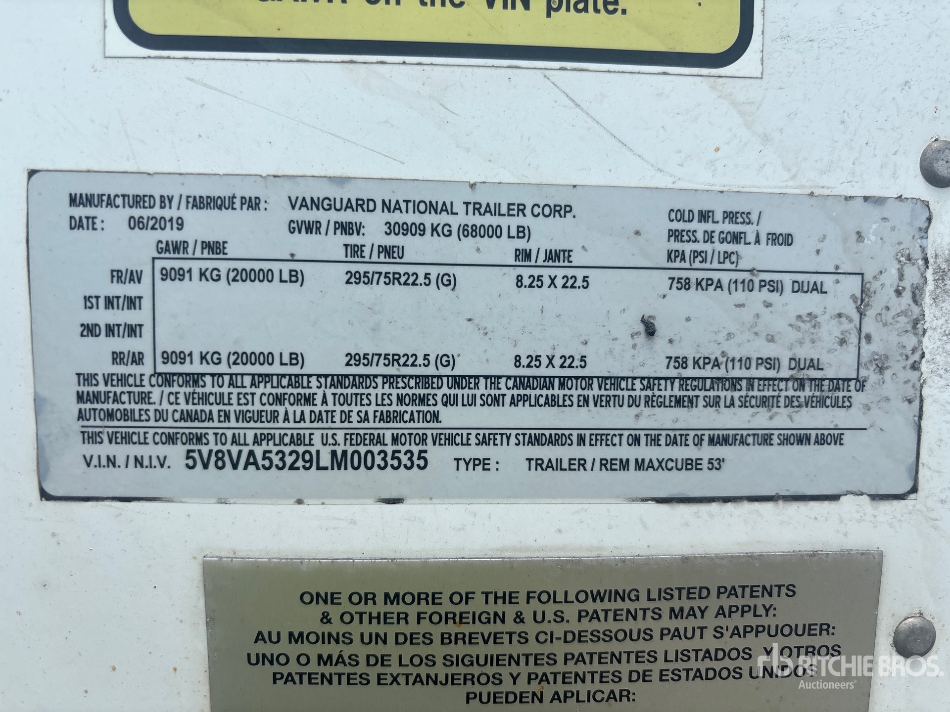 General Appearance with Serial Number / VIN