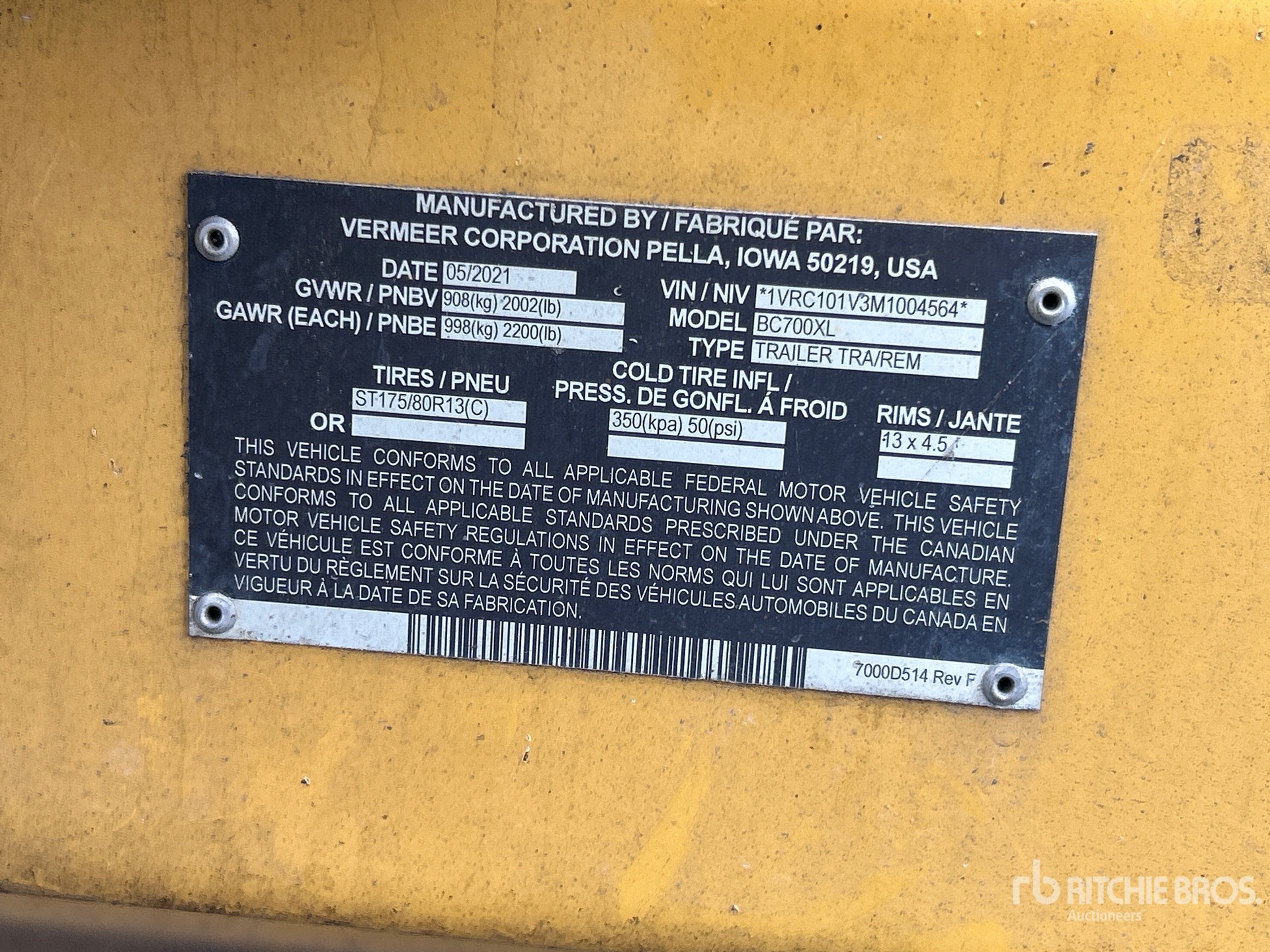 2021 Vermeer BC700XL