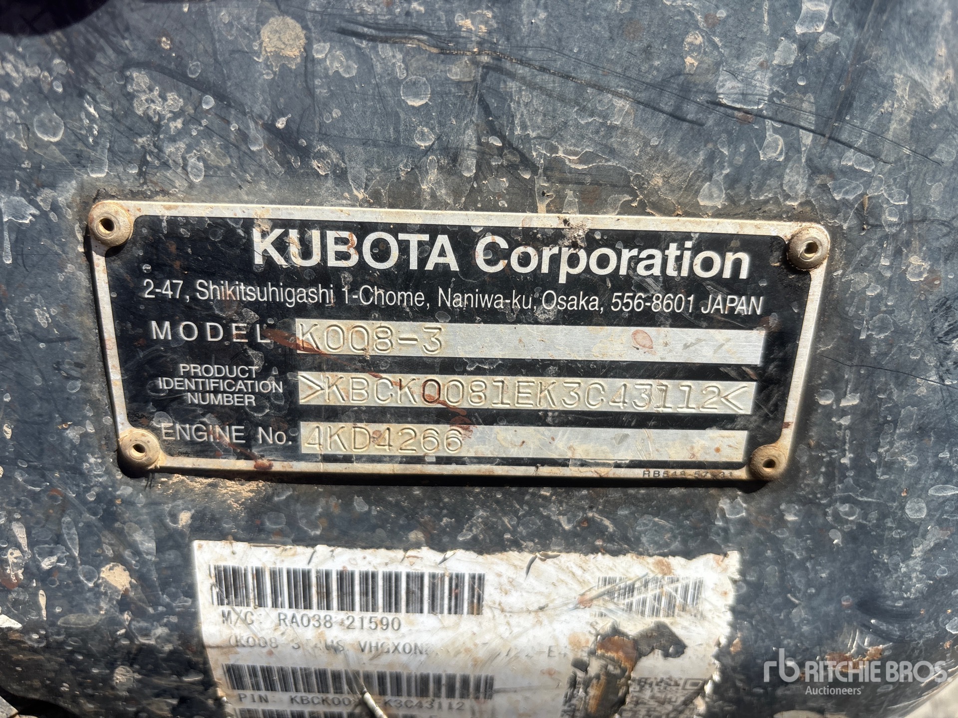 2019 Kubota K008-3
