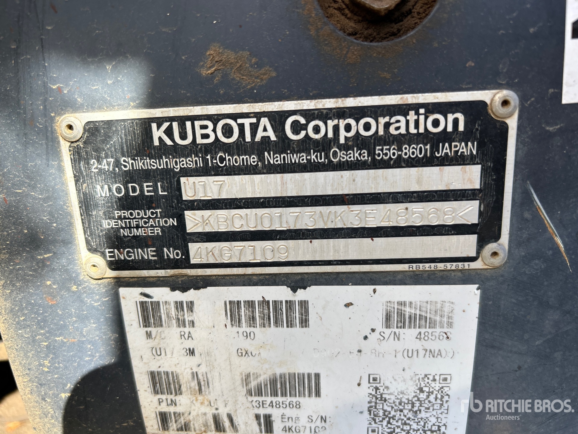 2019 Kubota U17VR1