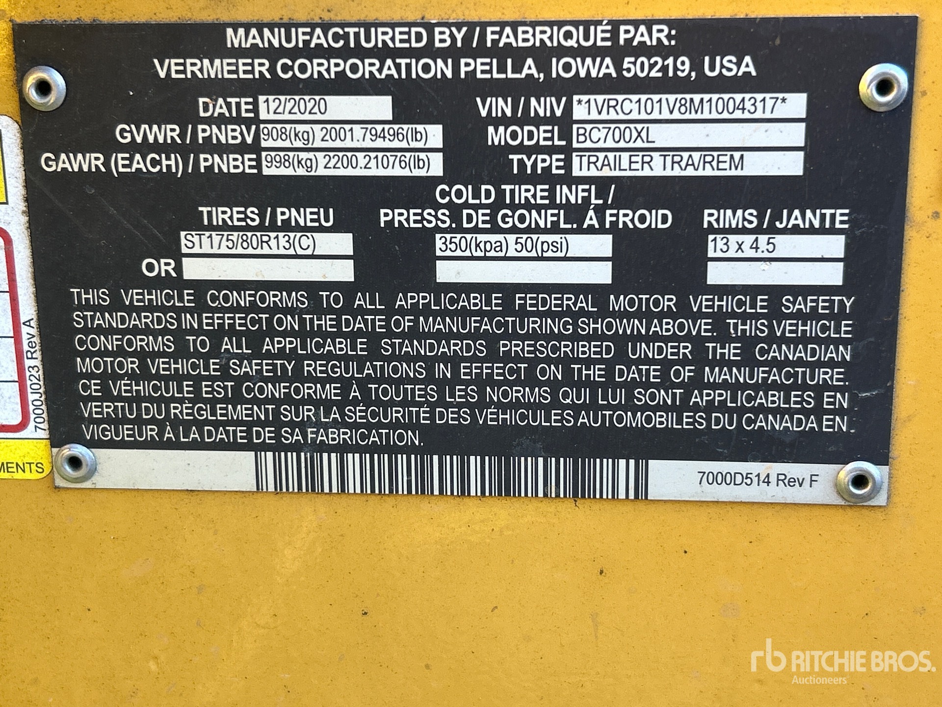2021 Vermeer BC700XL