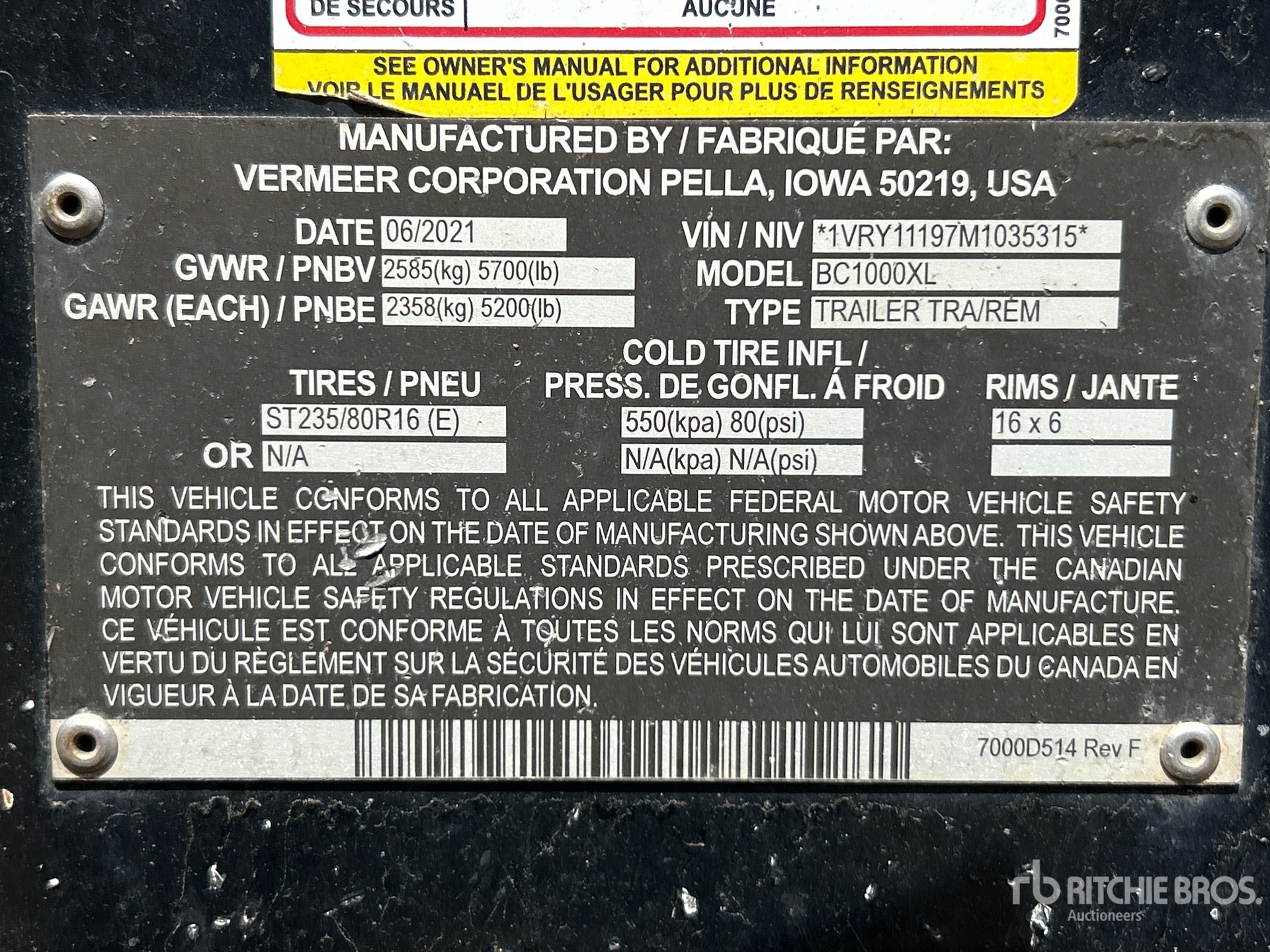 2021 Vermeer BC1000XL