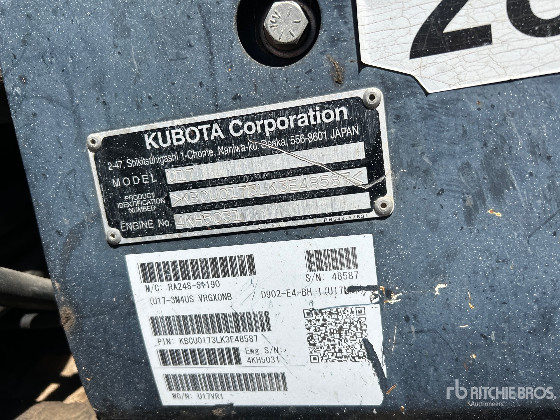 2019 Kubota U17VR1