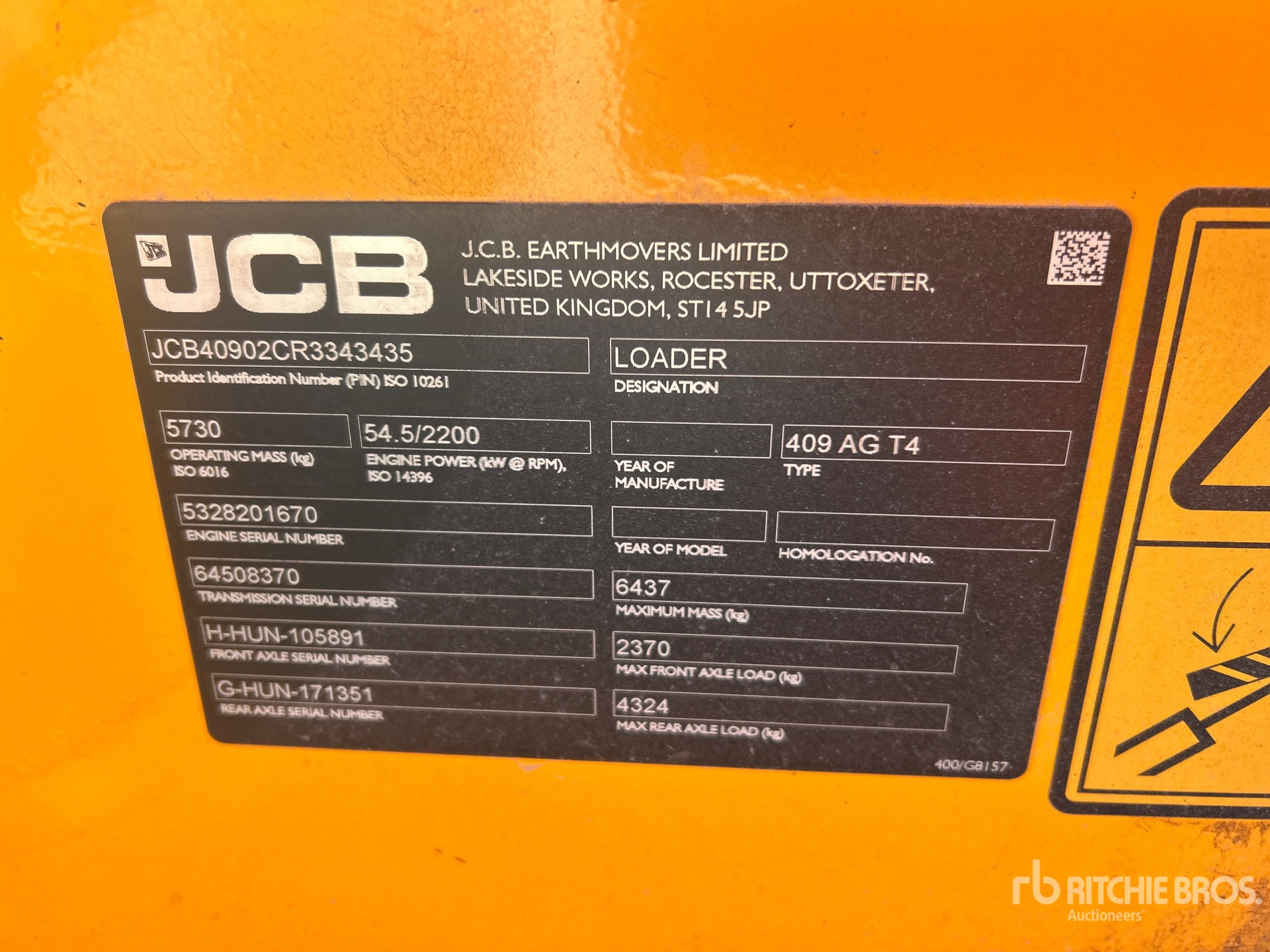 Photo of a 2024 JCB 409 AG T4
