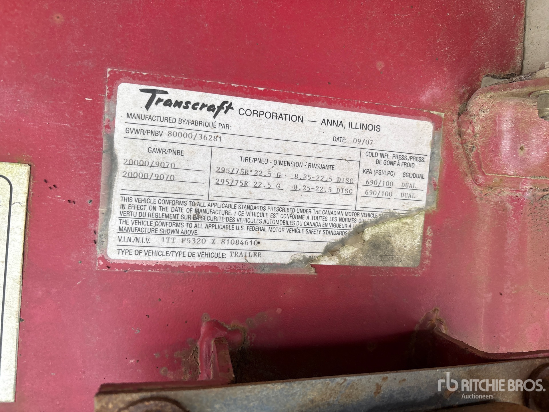 2008 Transcraft 53 ft T/A Spread Axle