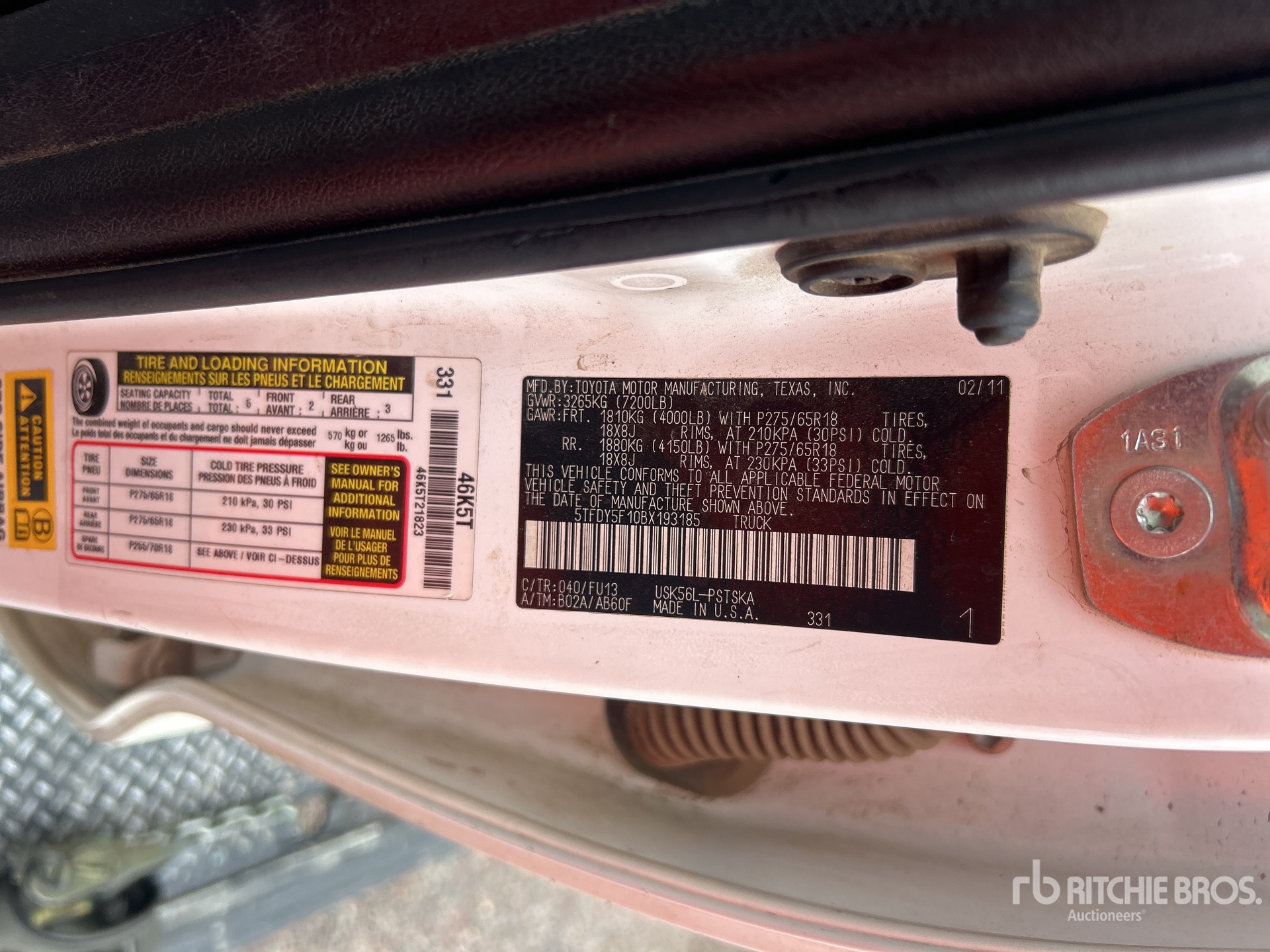 Photo of a 2011 Toyota TUNDRA